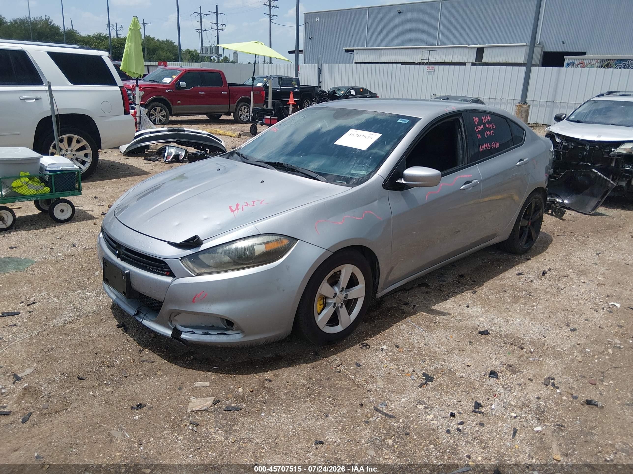2015 Dodge Dart Sxt Silver vin: 1C3CDFBBXFD390310
