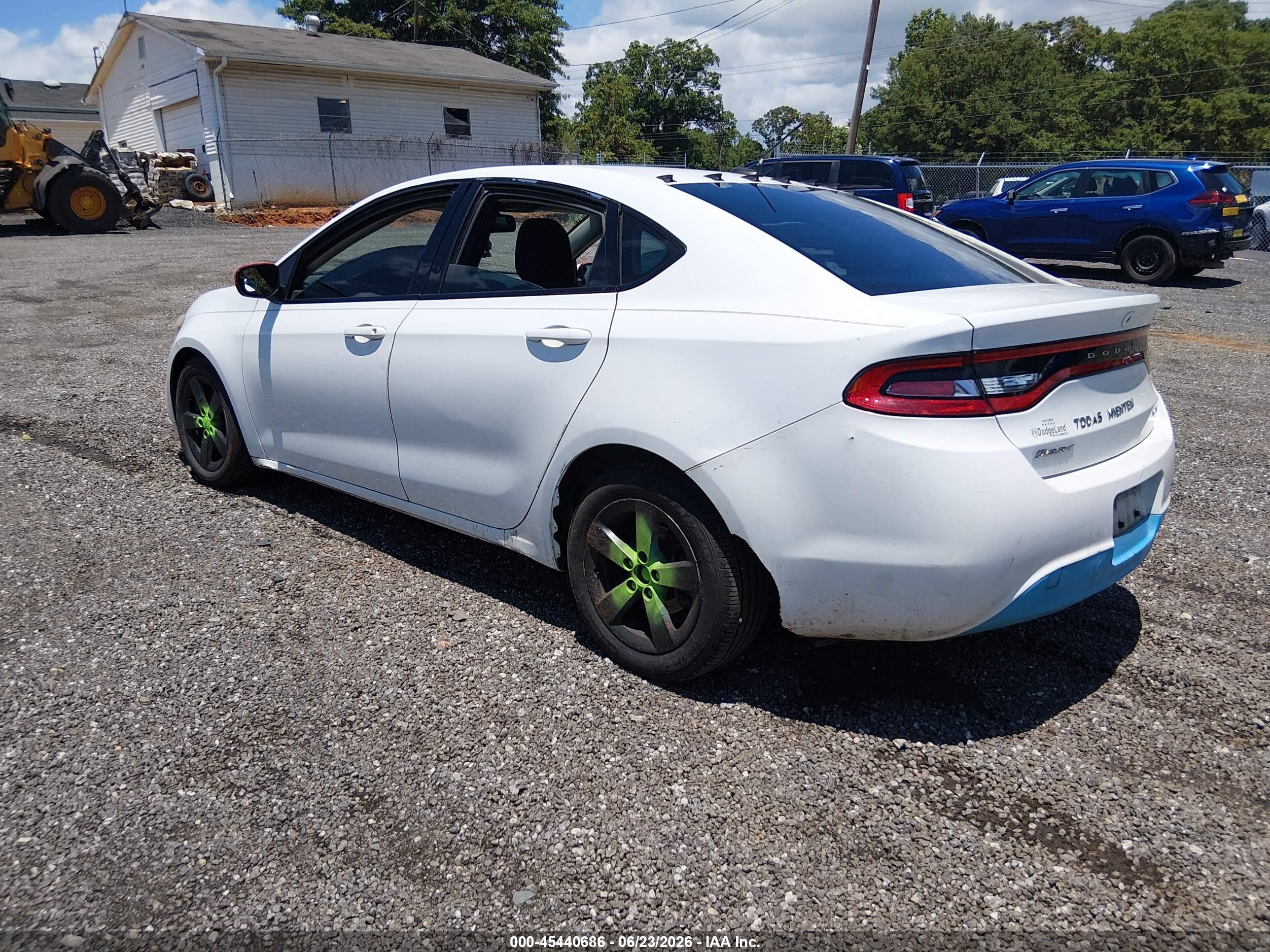 2015 Dodge Dart Sxt White vin: 1C3CDFBBXFD404819