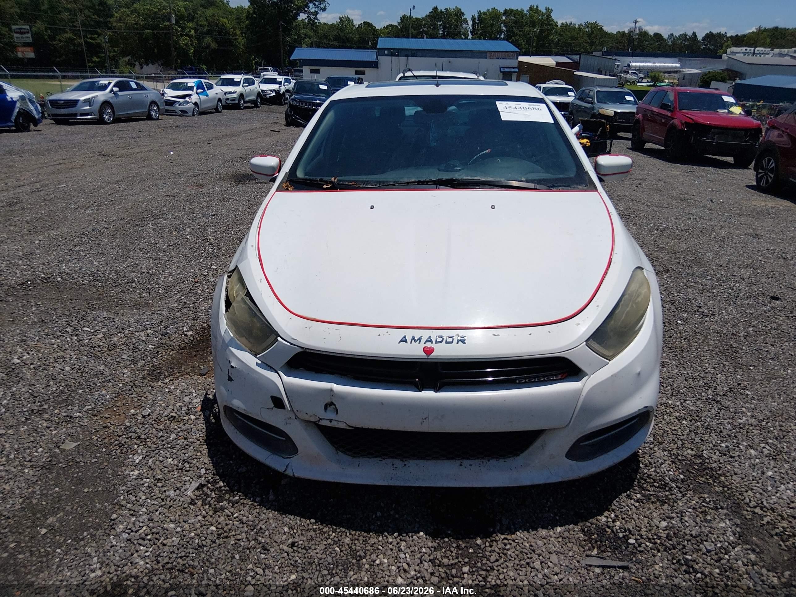2015 Dodge Dart Sxt White vin: 1C3CDFBBXFD404819