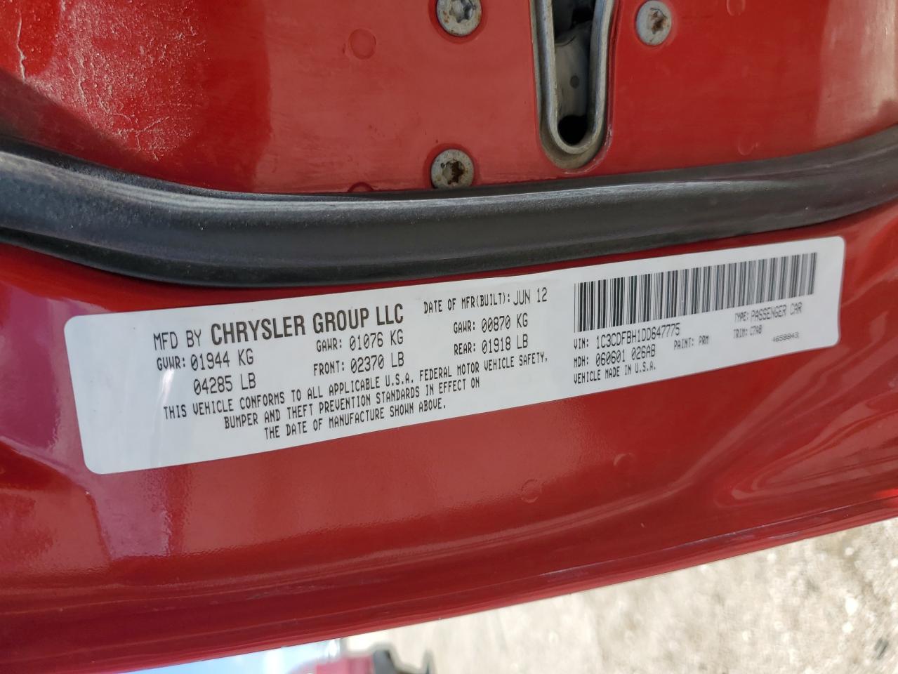 2013 Dodge Dart Sxt Red vin: 1C3CDFBH1DD647775