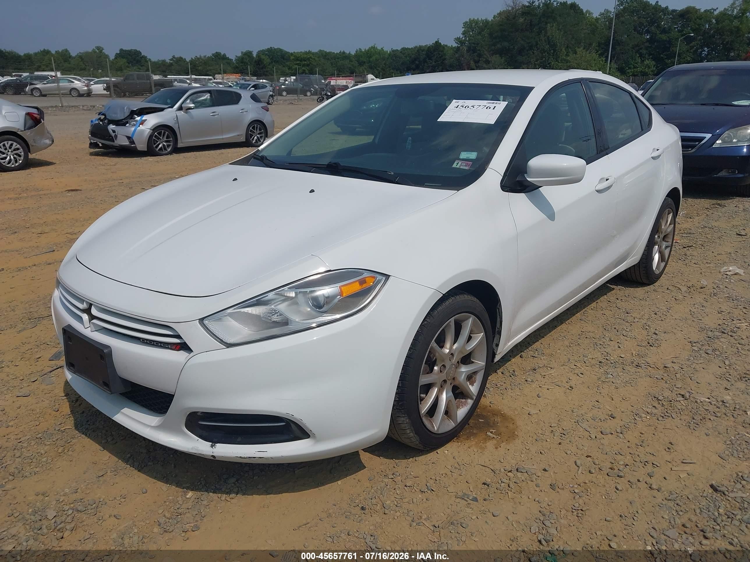 2013 Dodge Dart Sxt Белый vin: 1C3CDFBH2DD134454