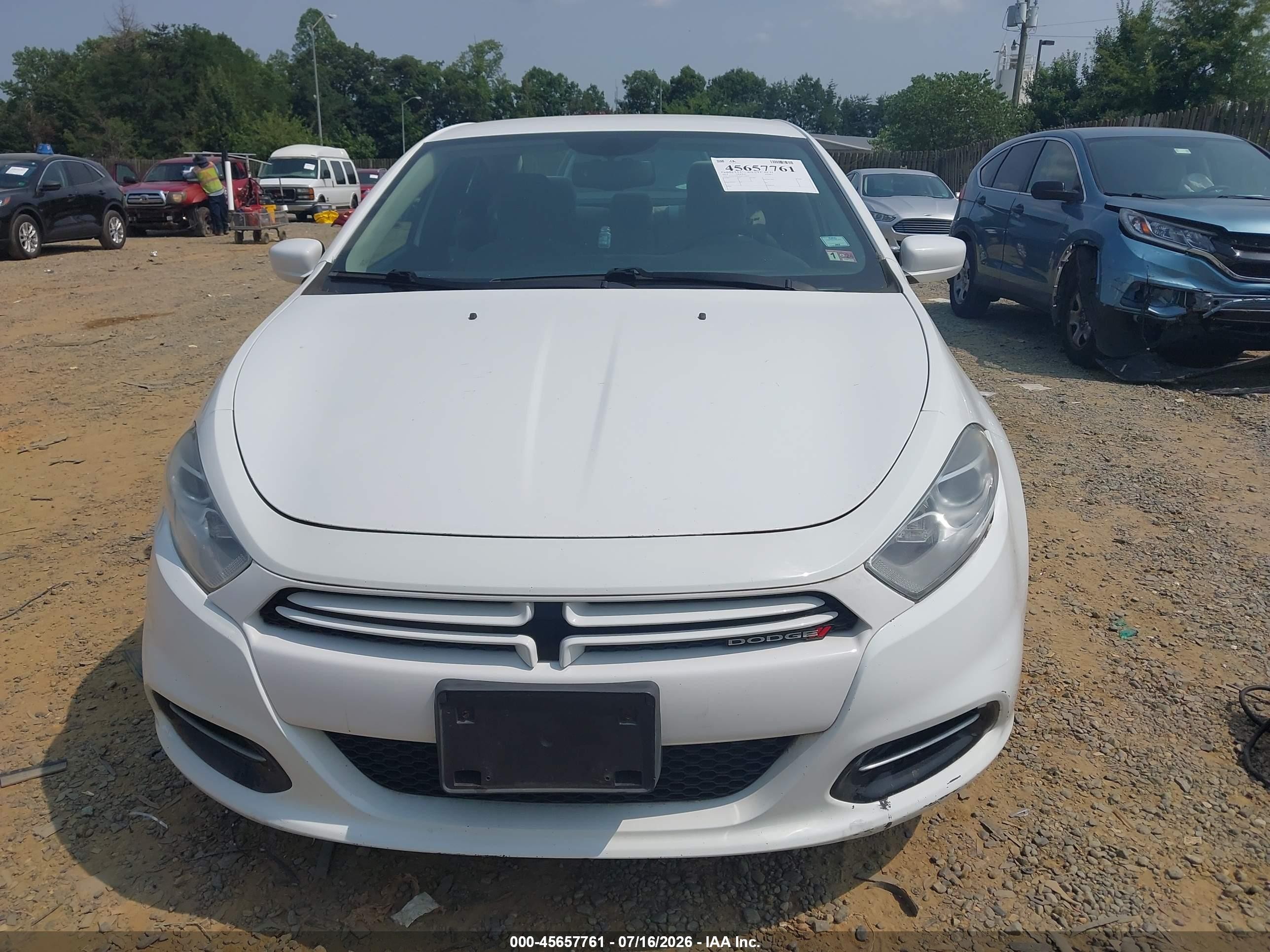 2013 Dodge Dart Sxt Белый vin: 1C3CDFBH2DD134454