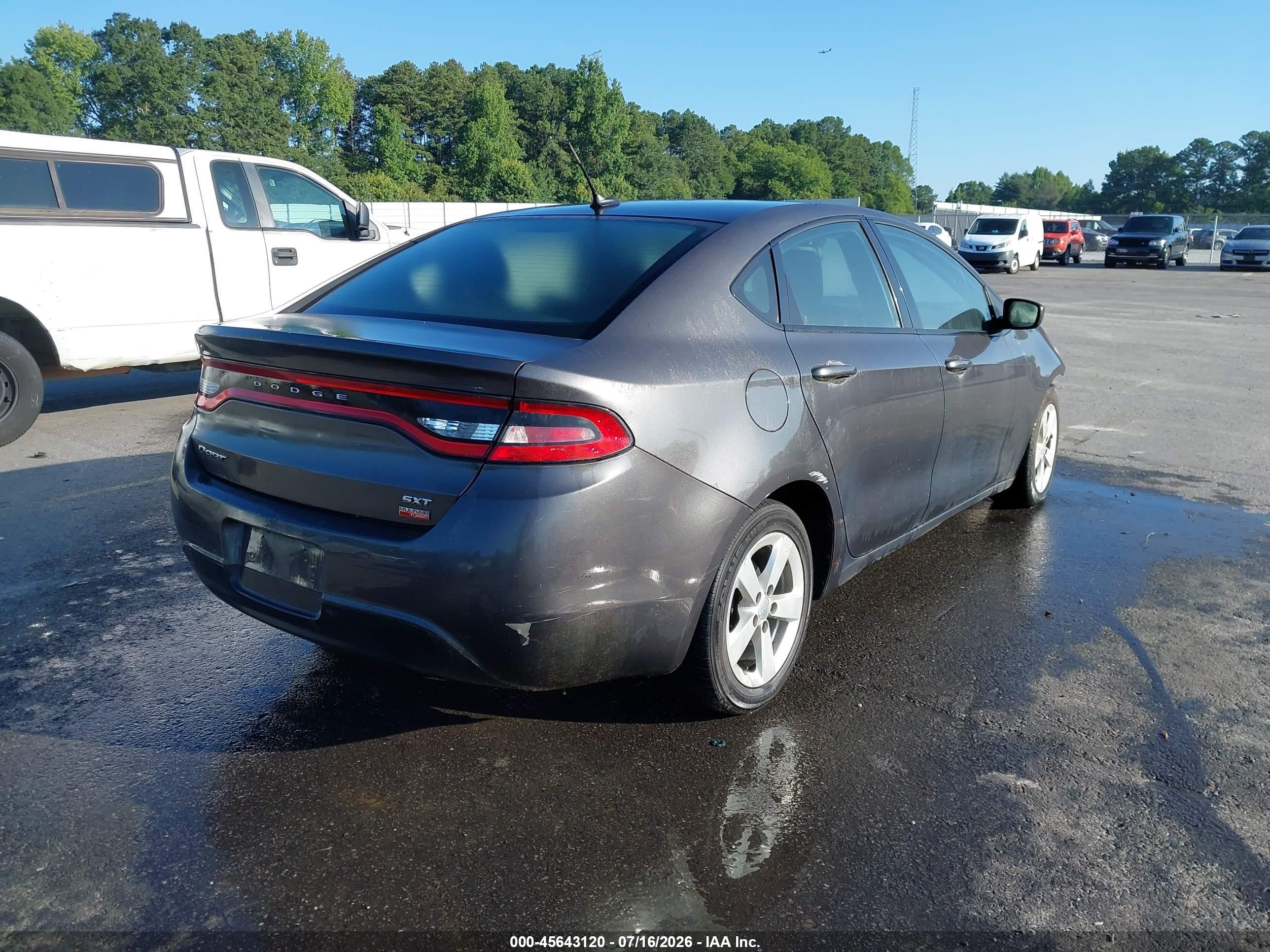 2015 Dodge Dart Sxt Gray vin: 1C3CDFBH4FD199549