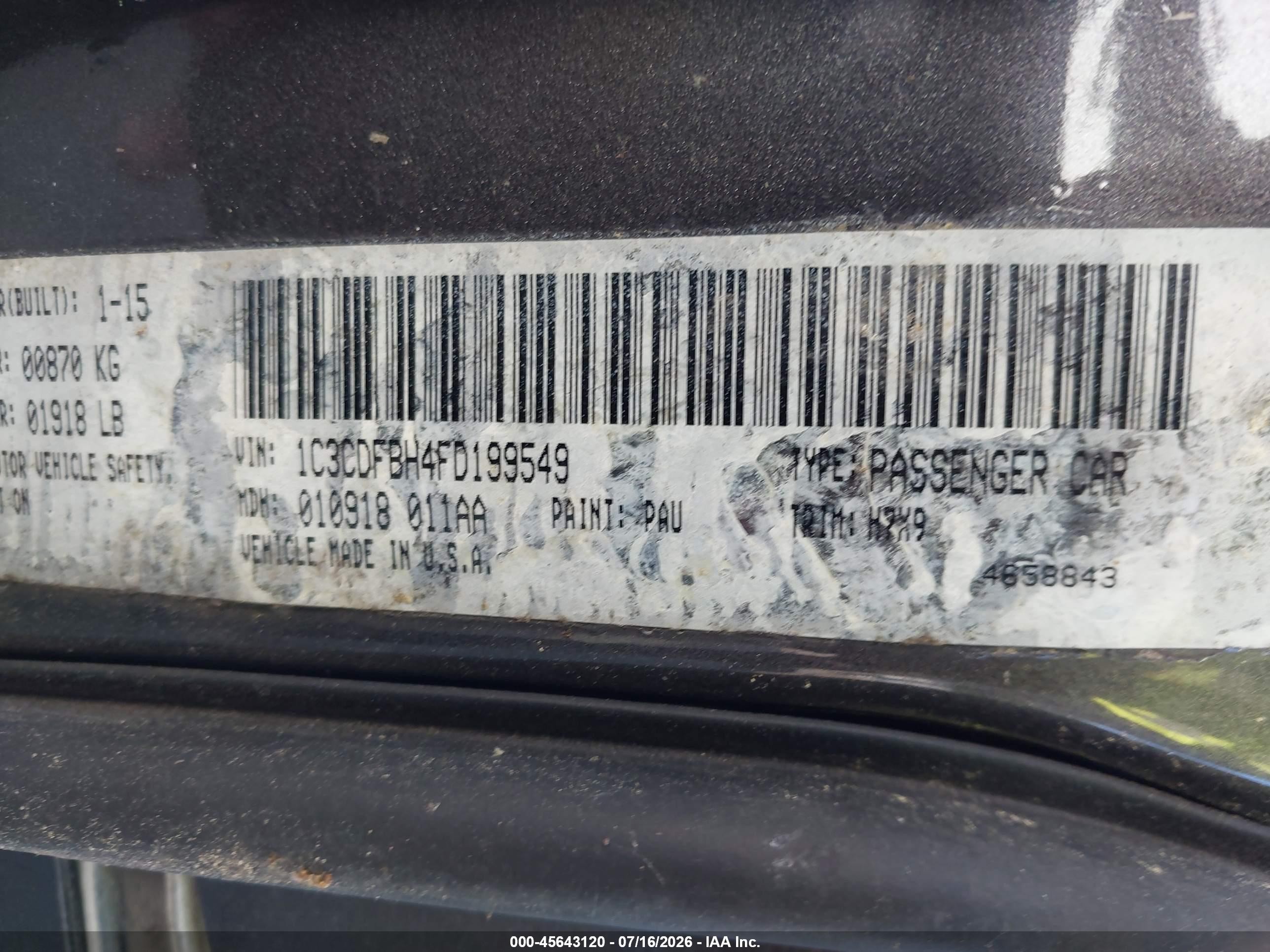 2015 Dodge Dart Sxt Gray vin: 1C3CDFBH4FD199549