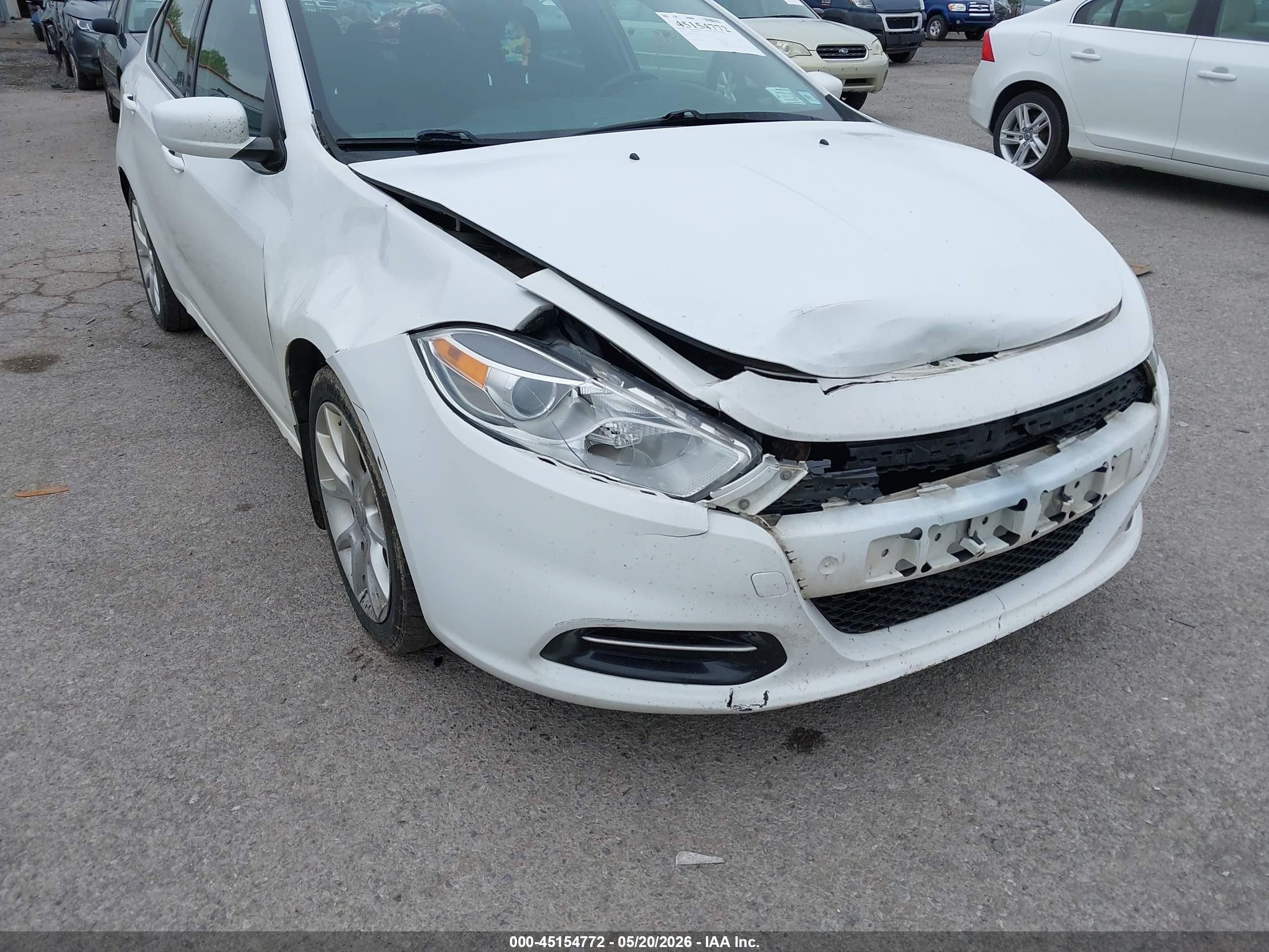 2013 Dodge Dart Sxt White vin: 1C3CDFBH5DD269556