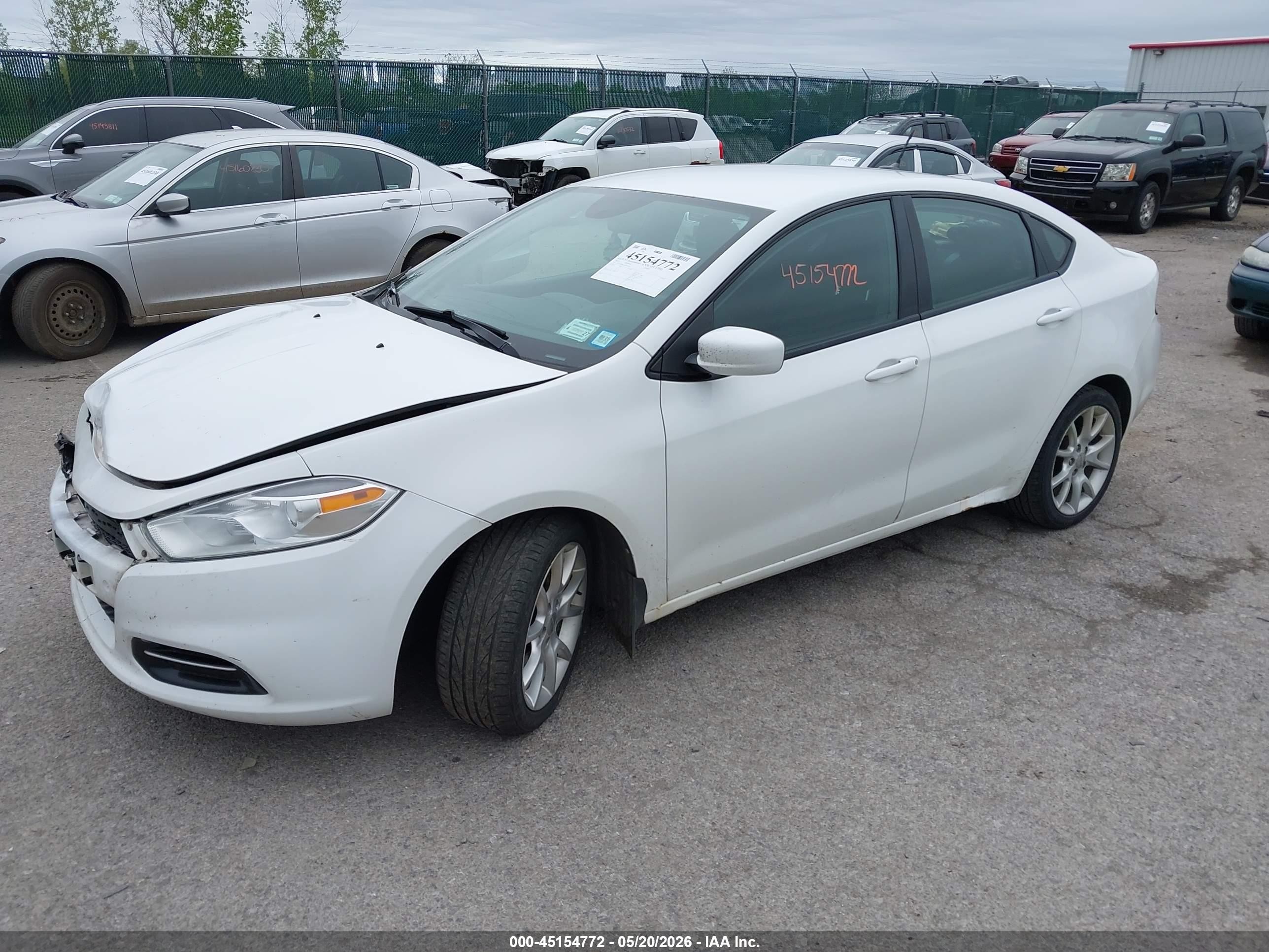 2013 Dodge Dart Sxt White vin: 1C3CDFBH5DD269556