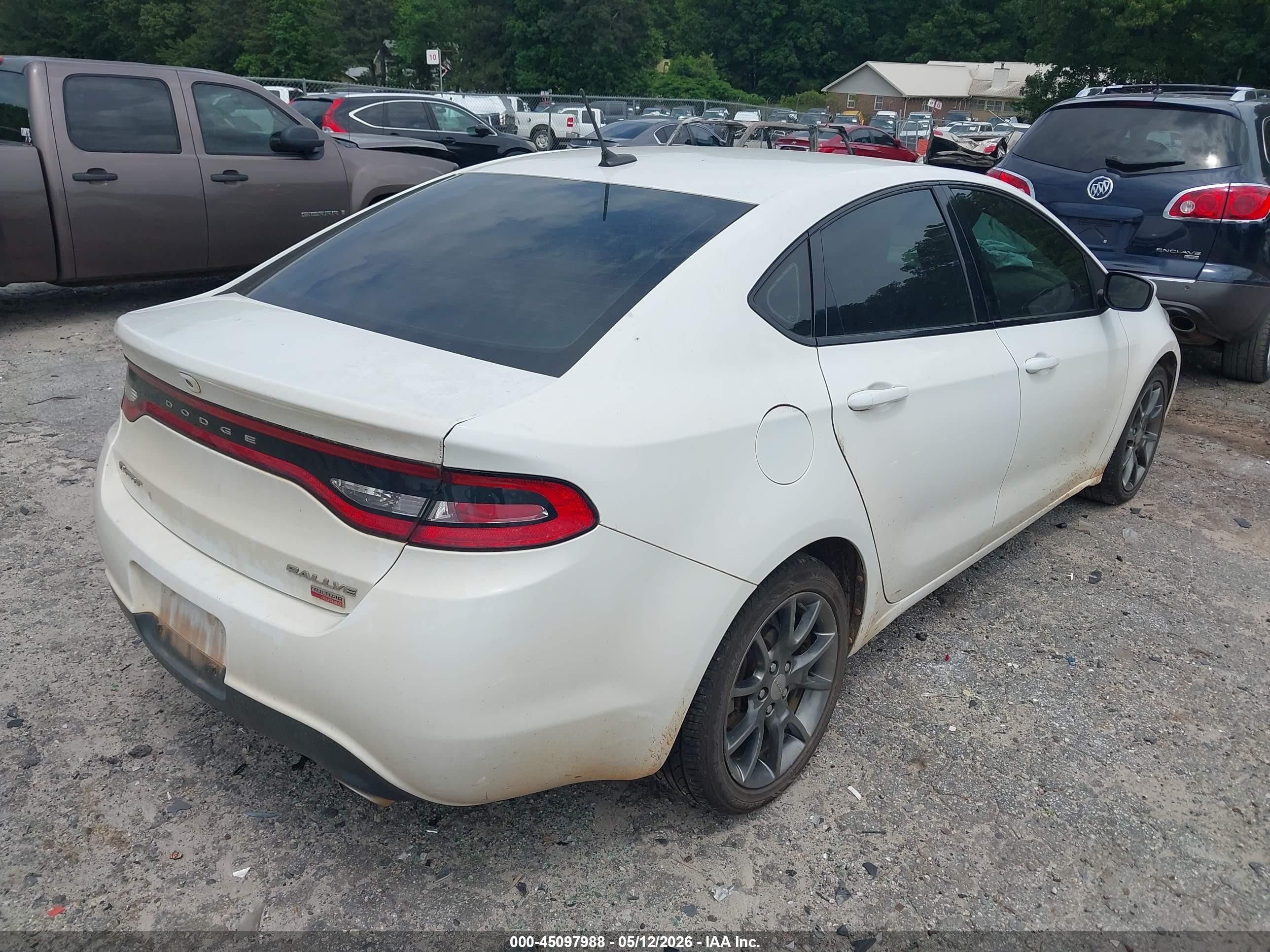 2013 Dodge Dart Rallye White vin: 1C3CDFBH7DD104978