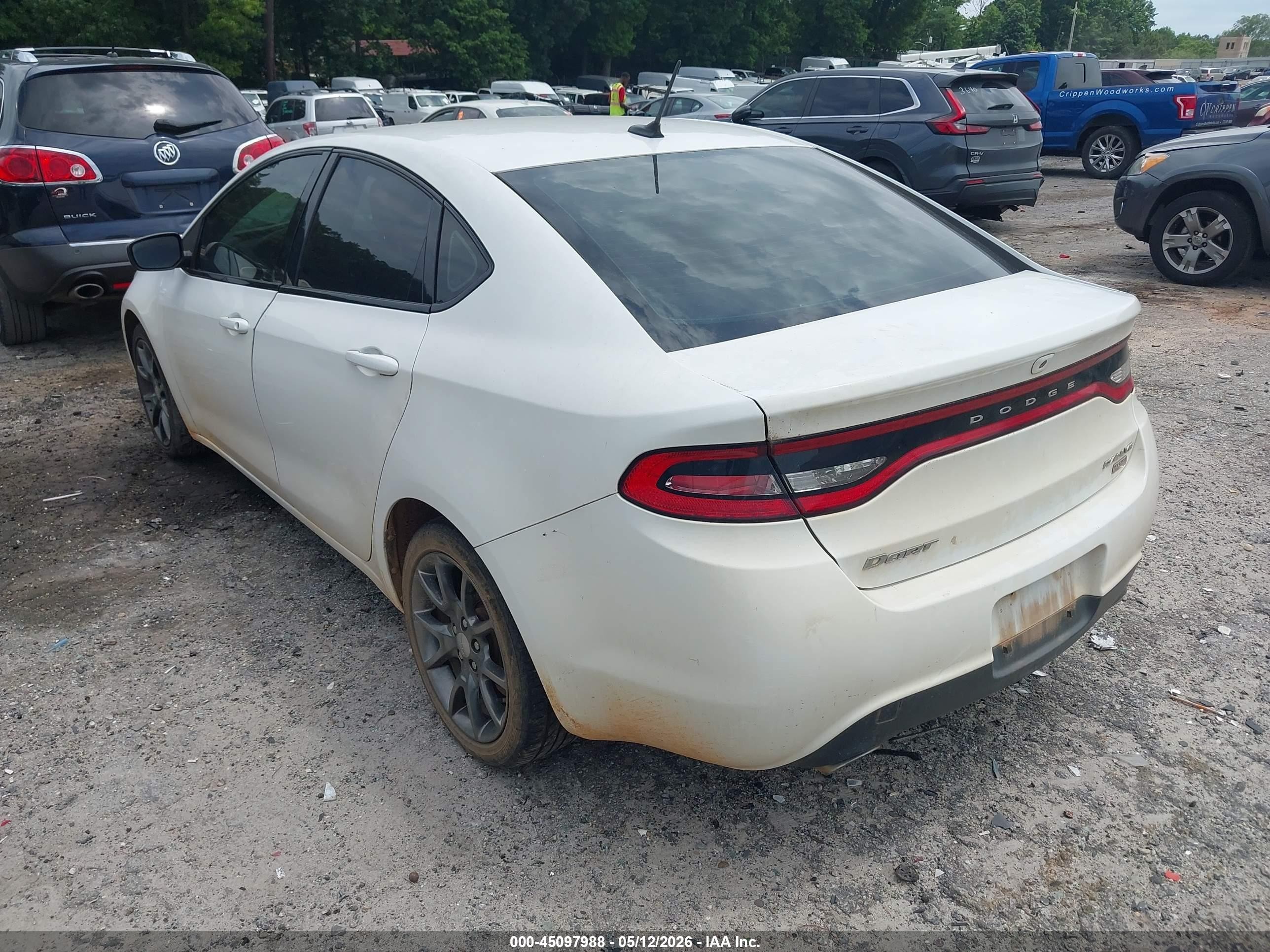 2013 Dodge Dart Rallye White vin: 1C3CDFBH7DD104978
