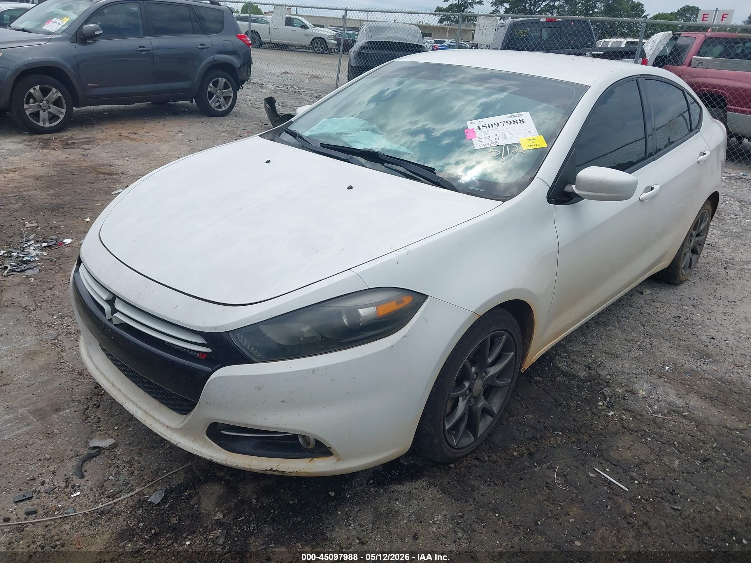 2013 Dodge Dart Rallye White vin: 1C3CDFBH7DD104978