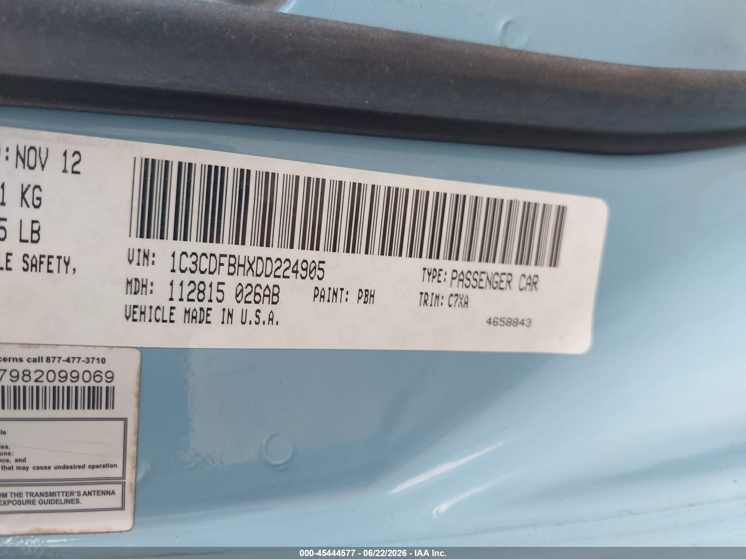 2013 Dodge Dart Rallye Light Blue vin: 1C3CDFBHXDD224905