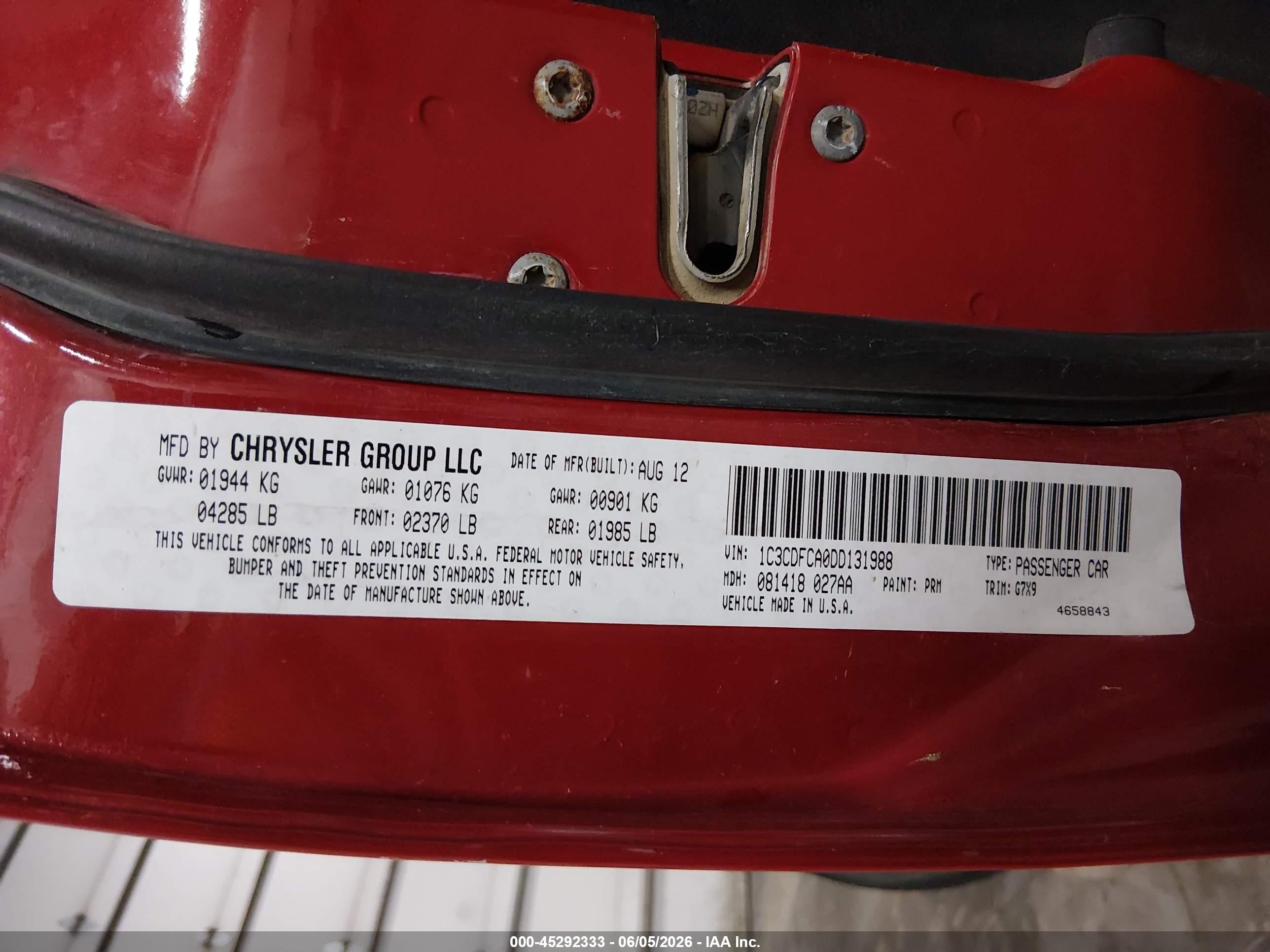 2013 Dodge Dart Limited Красный vin: 1C3CDFCA0DD131988