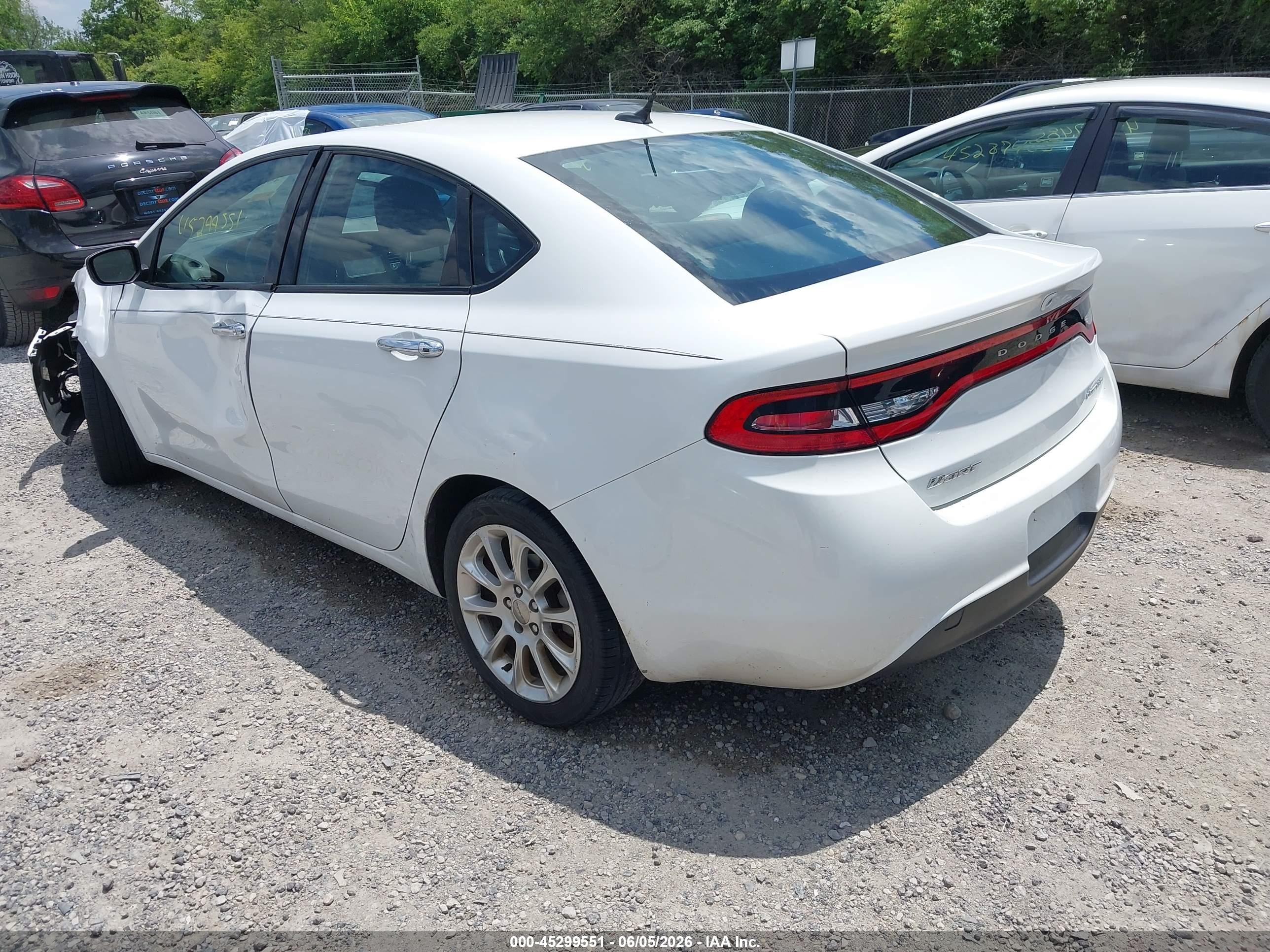 2013 Dodge Dart Limited White vin: 1C3CDFCA0DD329020
