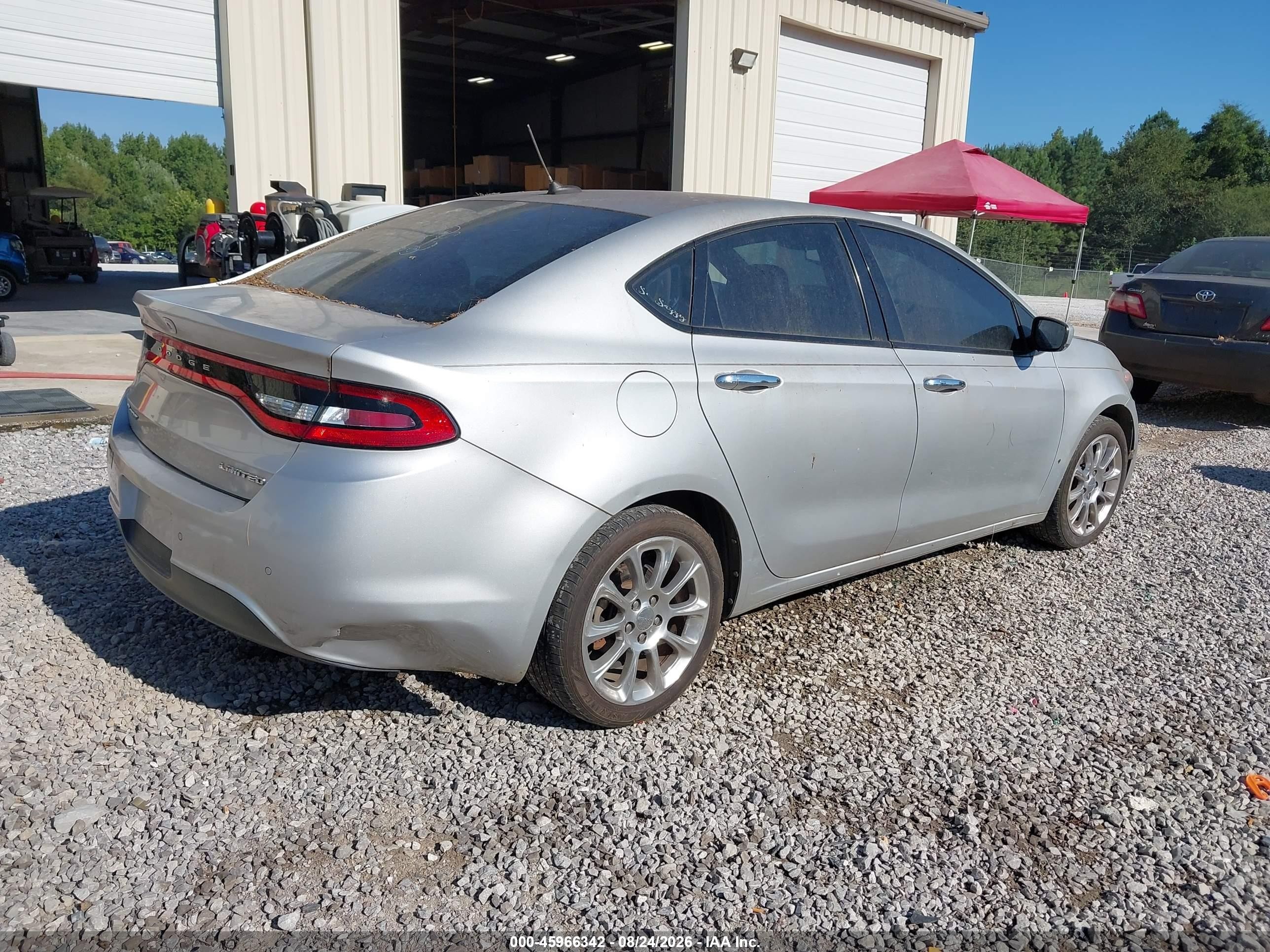 2013 Dodge Dart Limited Silver vin: 1C3CDFCA1DD181637