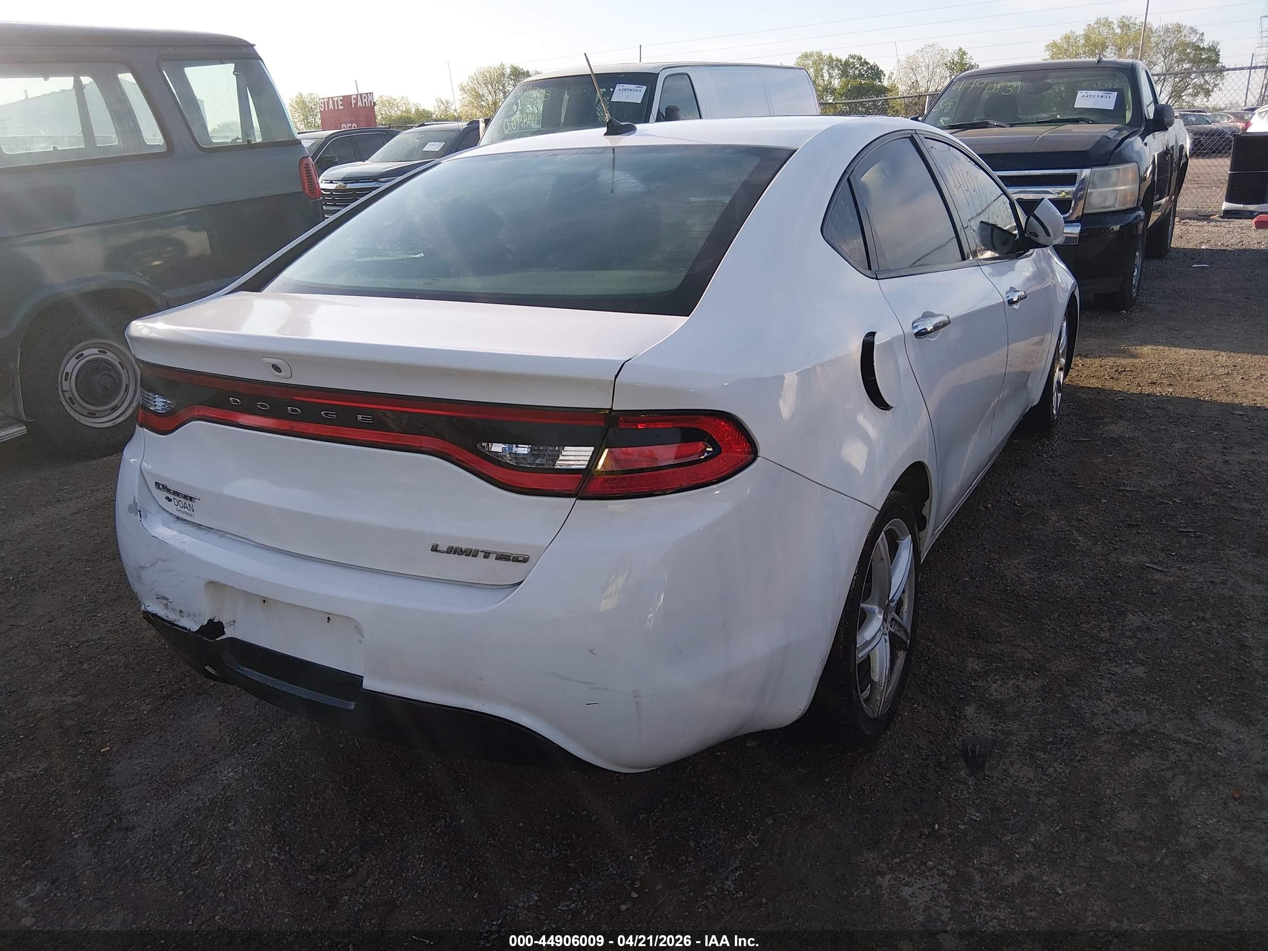 2013 Dodge Dart Limited White vin: 1C3CDFCA2DD314423