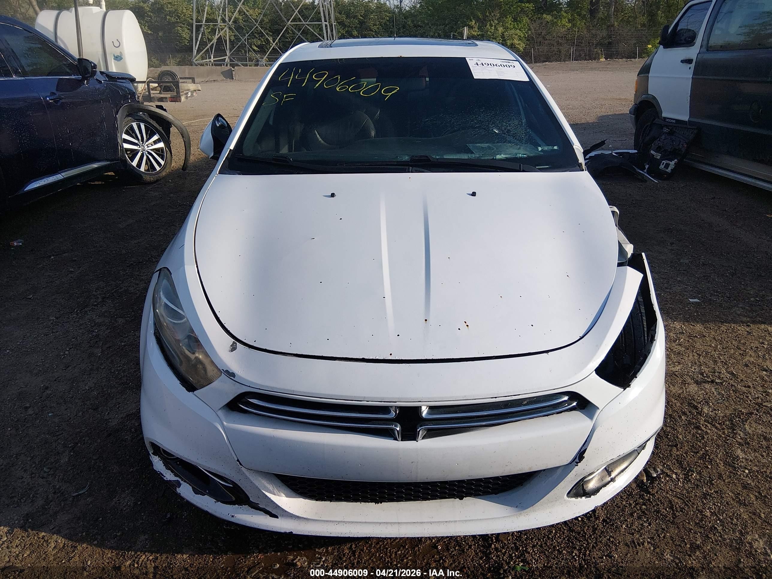 2013 Dodge Dart Limited White vin: 1C3CDFCA2DD314423