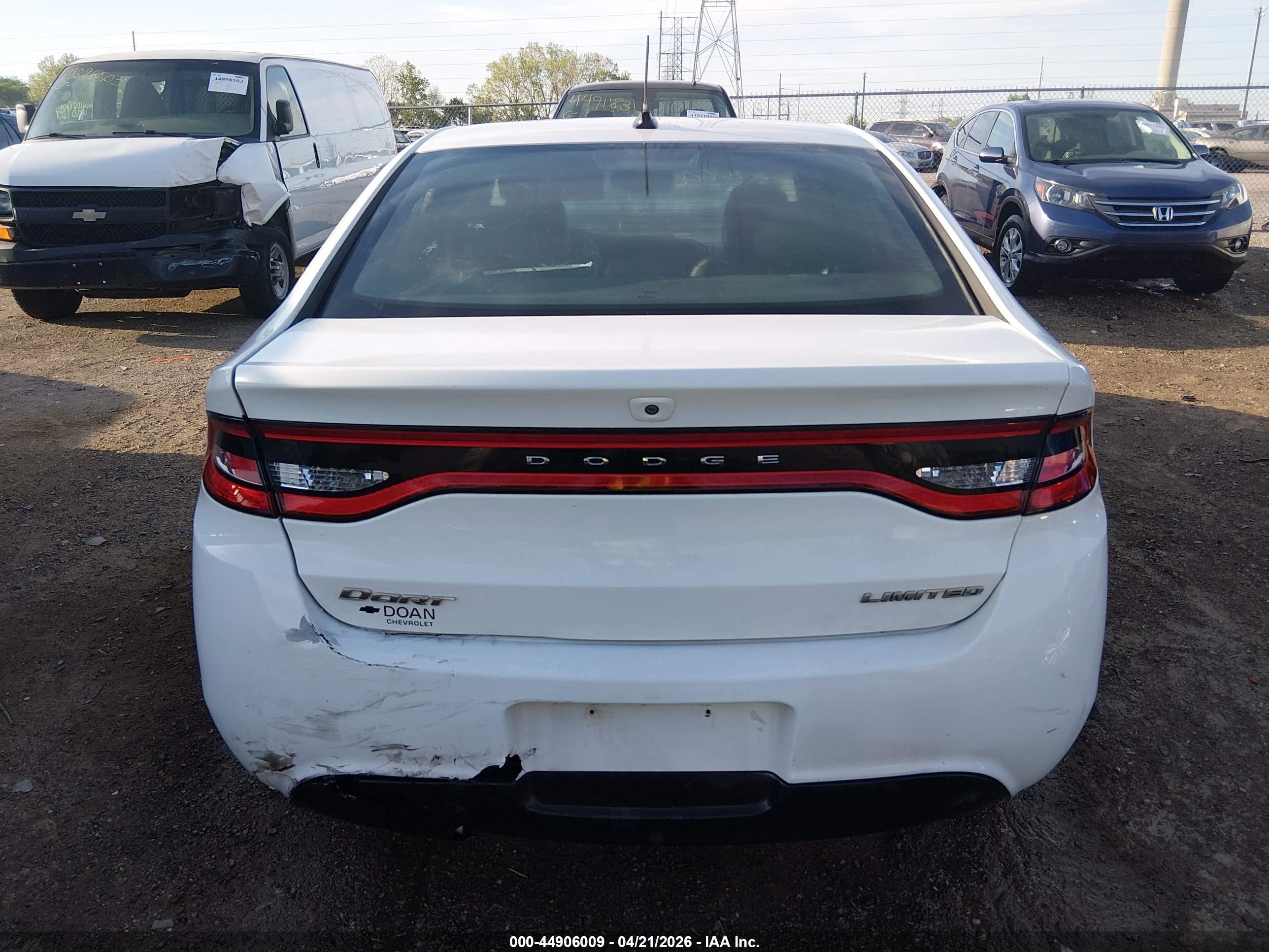 2013 Dodge Dart Limited White vin: 1C3CDFCA2DD314423