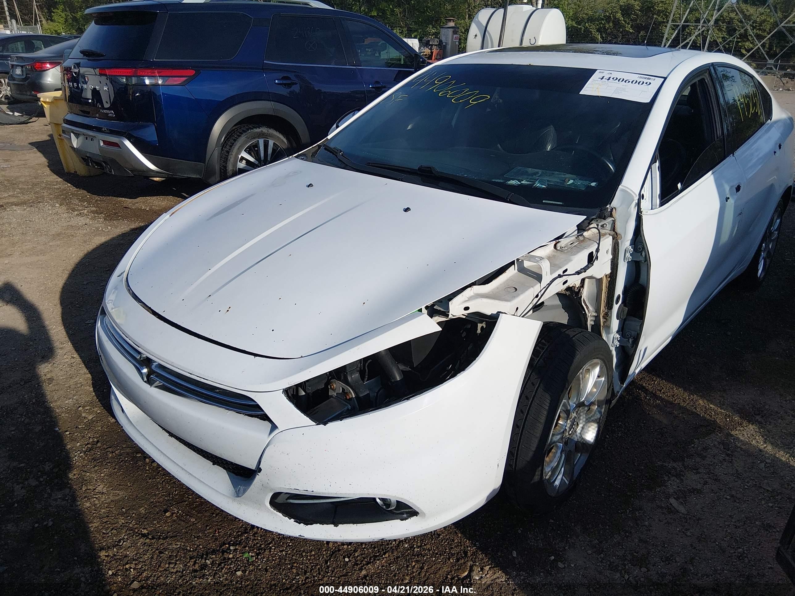2013 Dodge Dart Limited White vin: 1C3CDFCA2DD314423