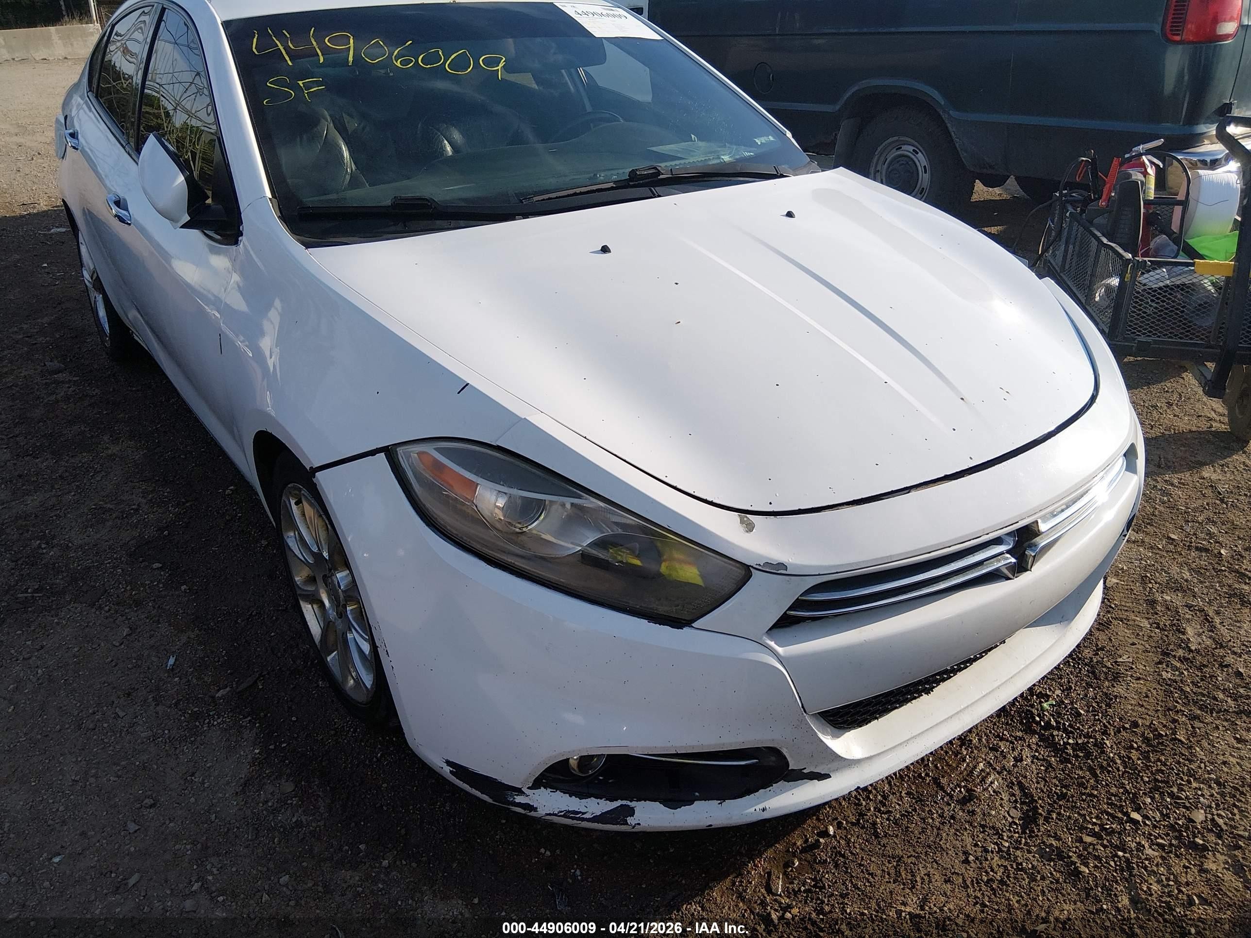2013 Dodge Dart Limited White vin: 1C3CDFCA2DD314423