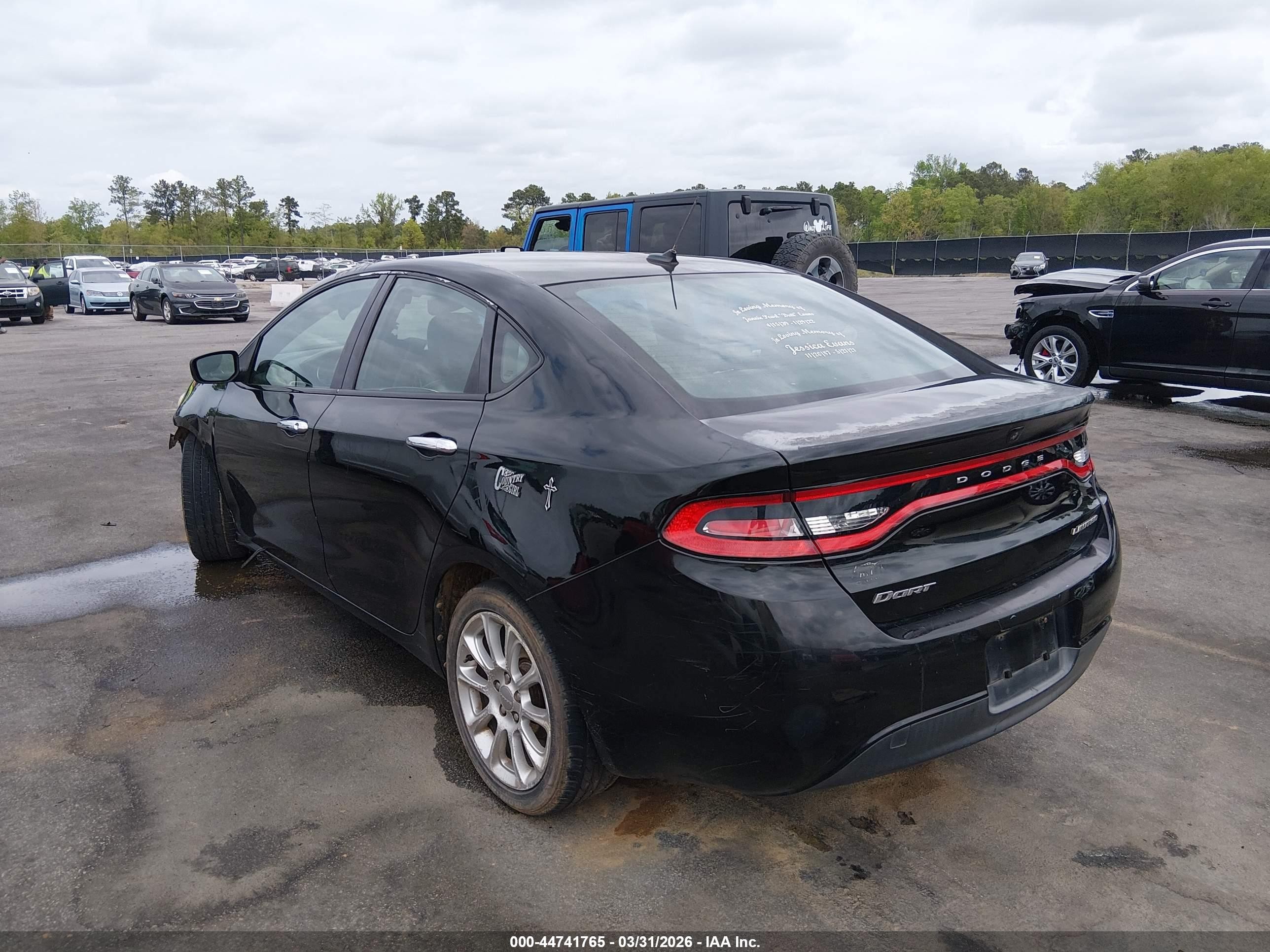 2013 Dodge Dart Limited Black vin: 1C3CDFCA4DD247338