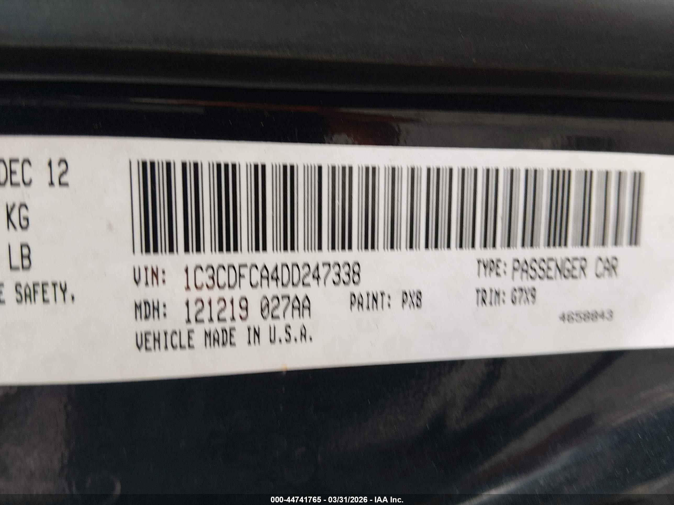 2013 Dodge Dart Limited Black vin: 1C3CDFCA4DD247338