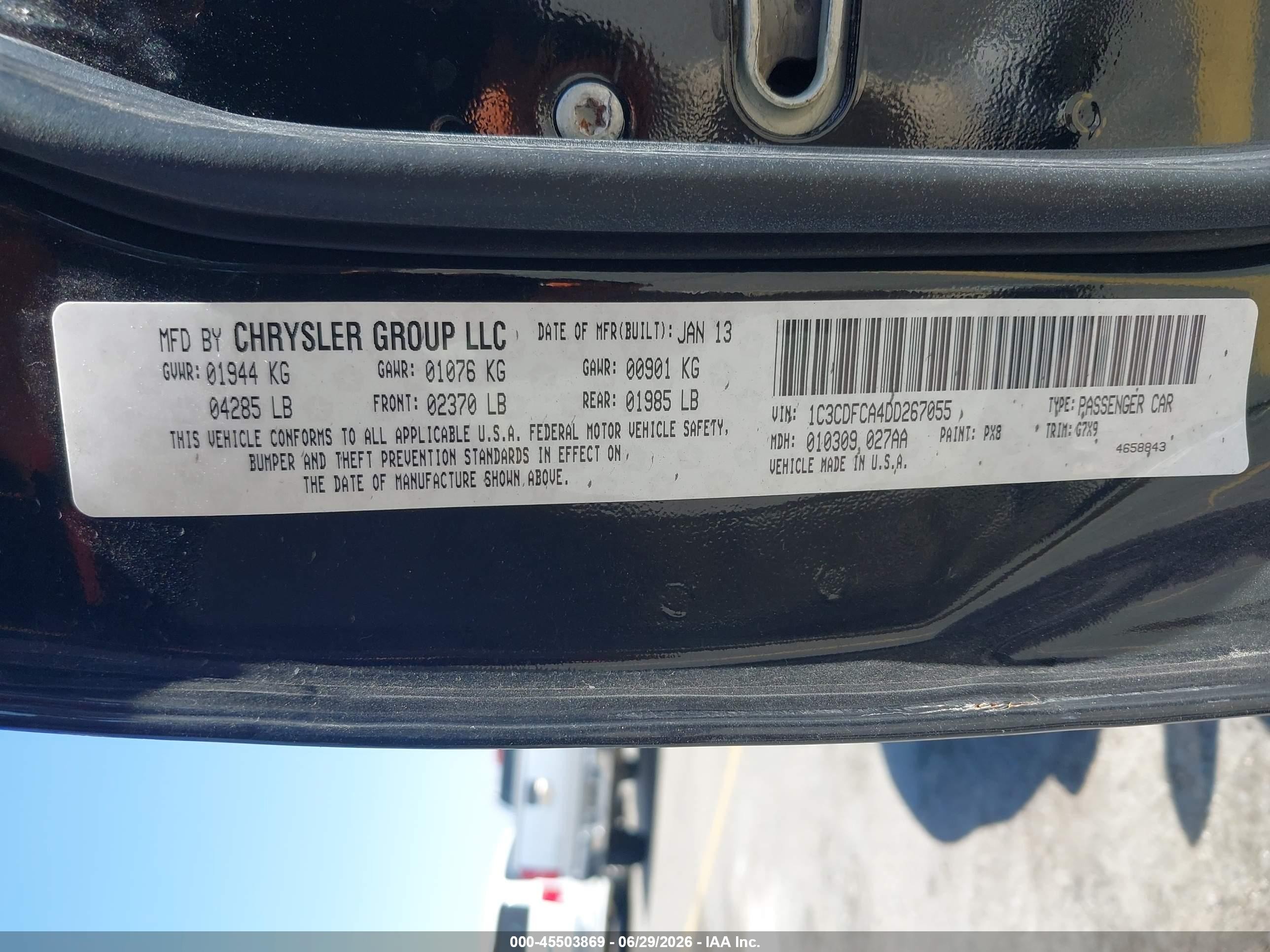 2013 Dodge Dart Limited Black vin: 1C3CDFCA4DD267055