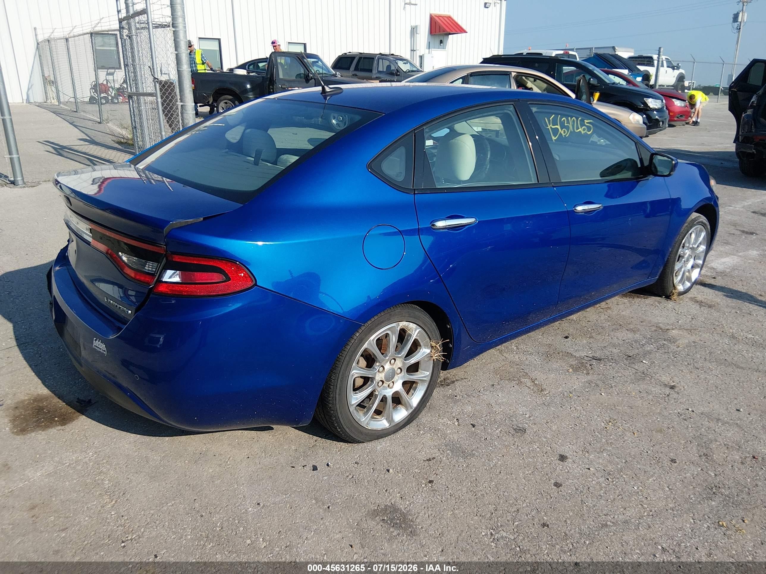 2013 Dodge Dart Limited Blue vin: 1C3CDFCA5DD132814