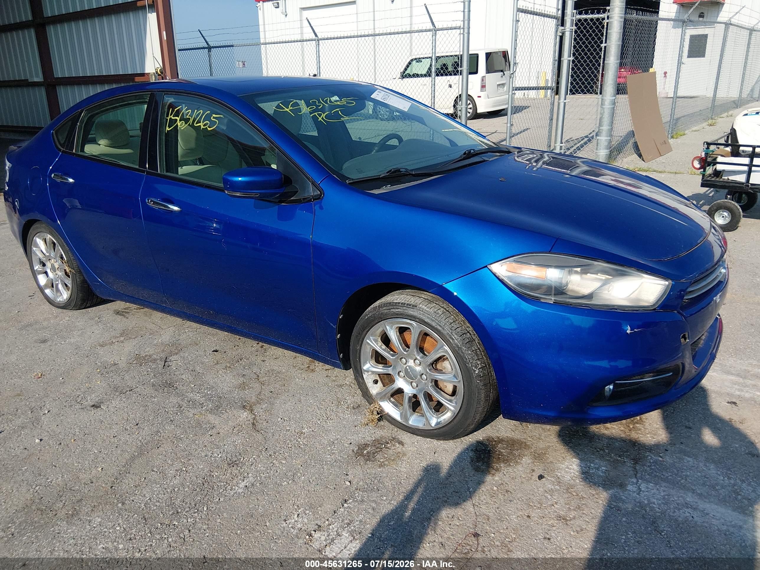 2013 Dodge Dart Limited Blue vin: 1C3CDFCA5DD132814