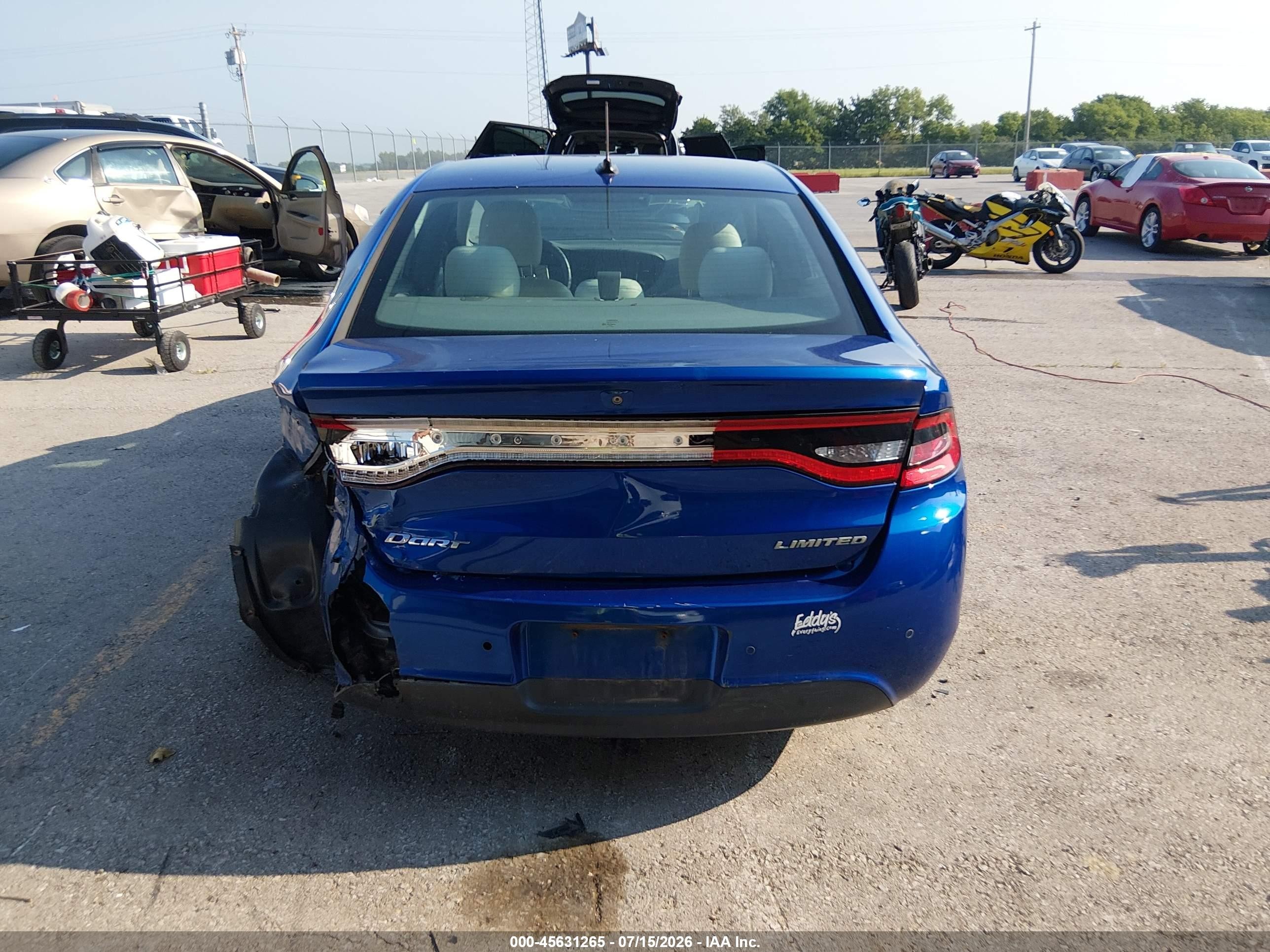 2013 Dodge Dart Limited Blue vin: 1C3CDFCA5DD132814