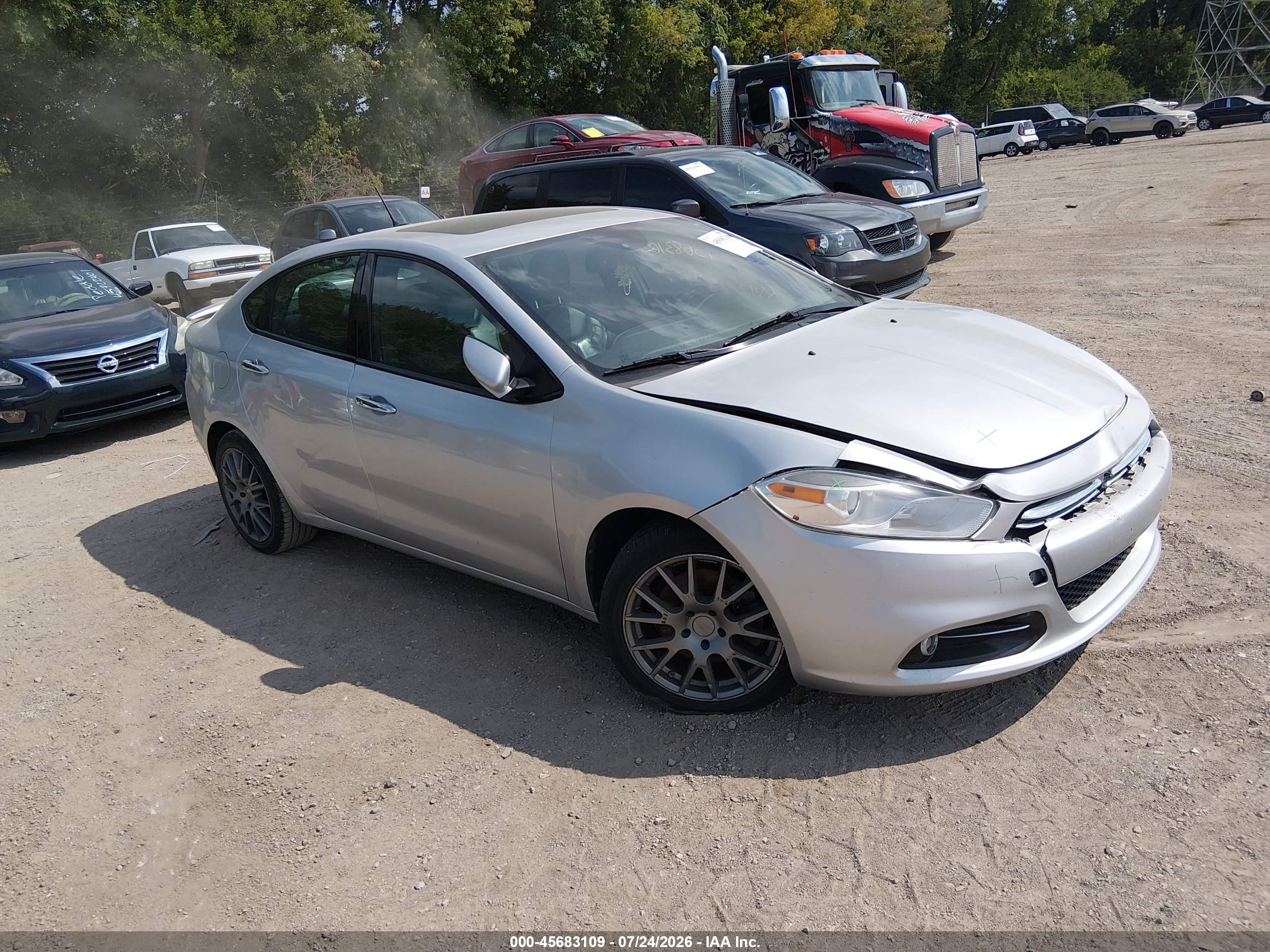 2013 Dodge Dart Limited Silver vin: 1C3CDFCA7DD106859