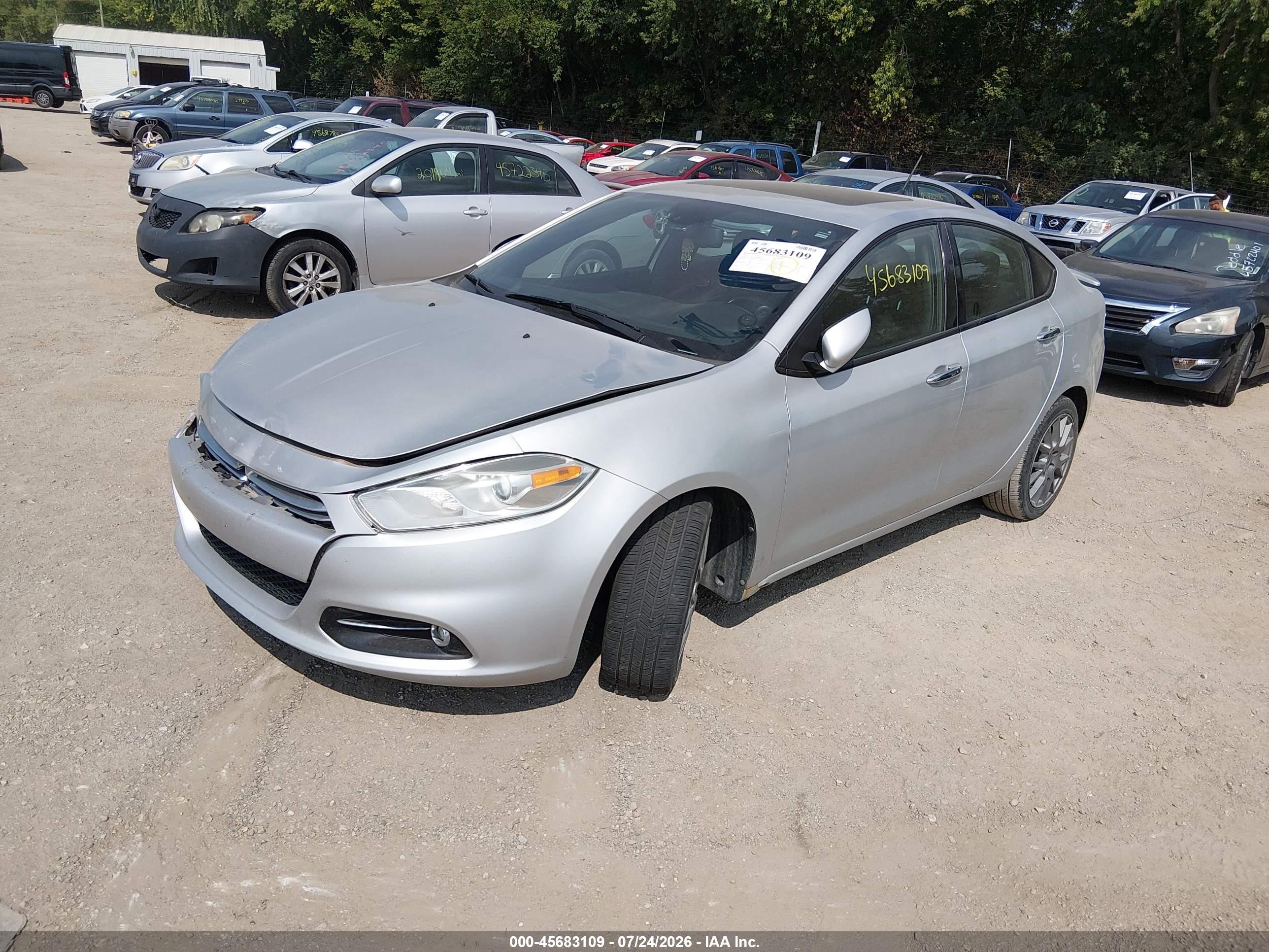 2013 Dodge Dart Limited Silver vin: 1C3CDFCA7DD106859