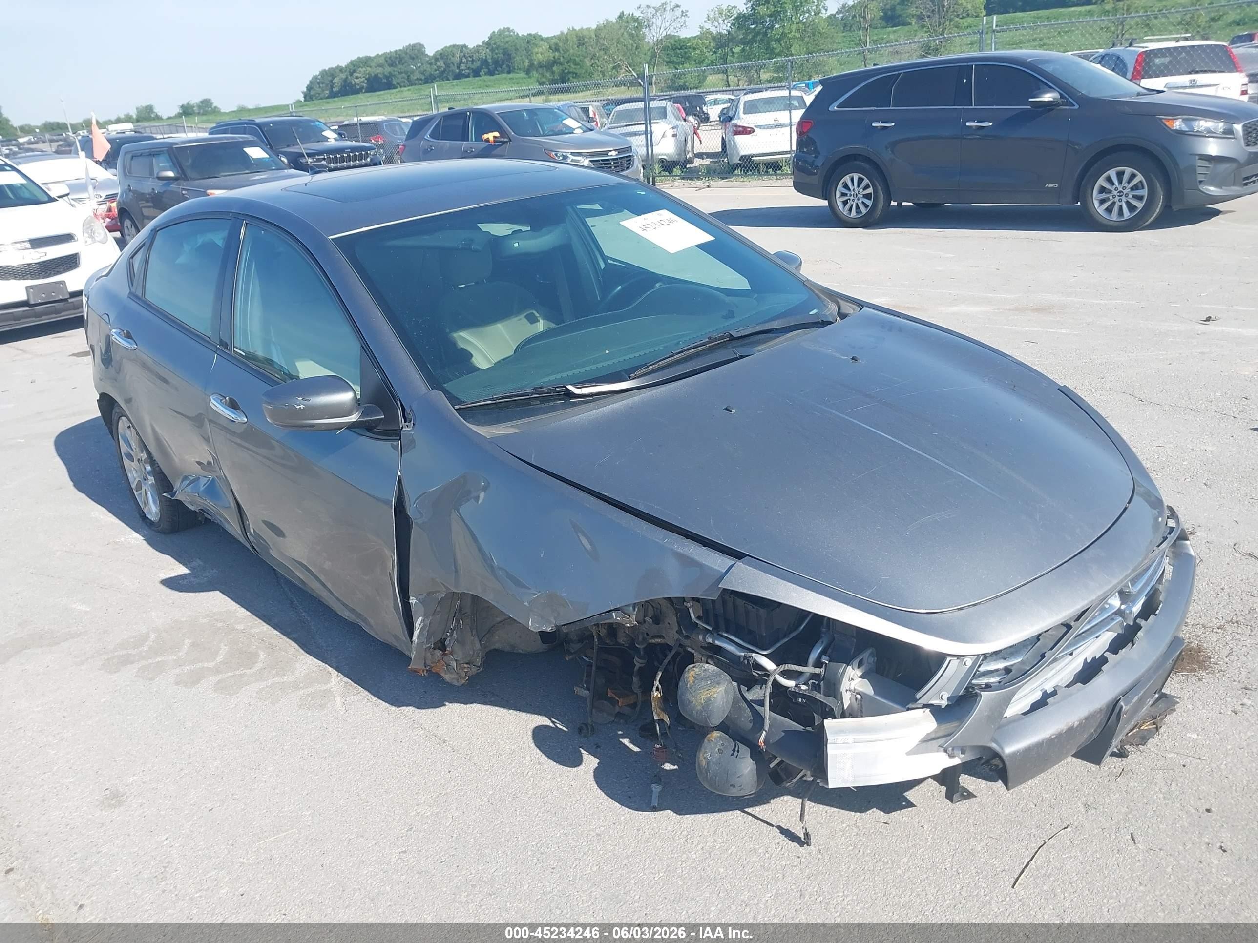 2013 Dodge Dart Limited Серый vin: 1C3CDFCA7DD131504