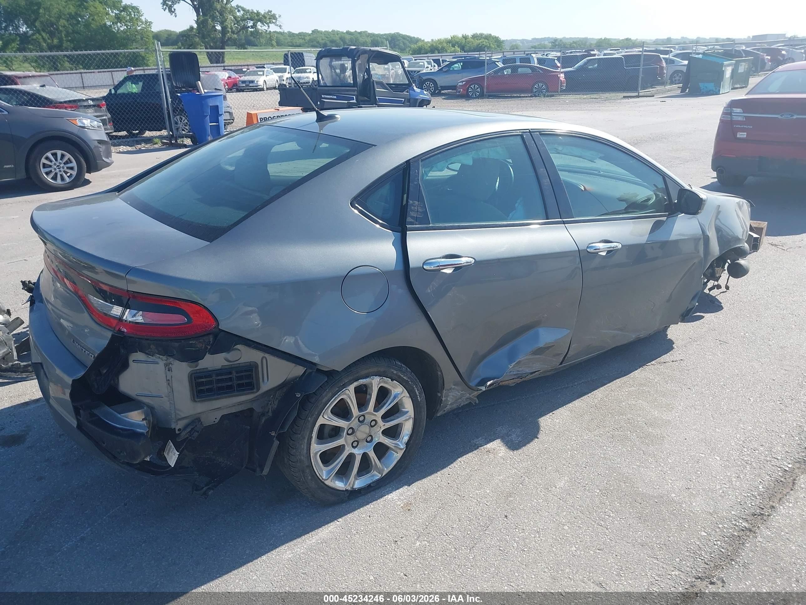 2013 Dodge Dart Limited Gray vin: 1C3CDFCA7DD131504