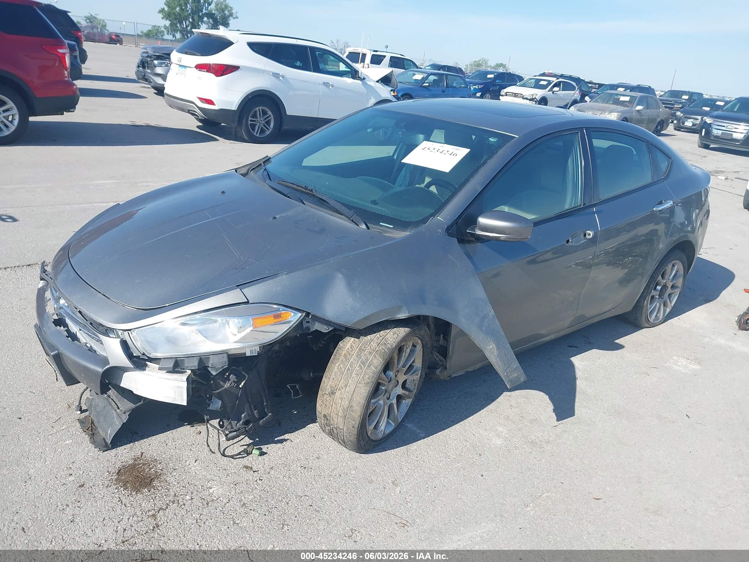 2013 Dodge Dart Limited Gray vin: 1C3CDFCA7DD131504