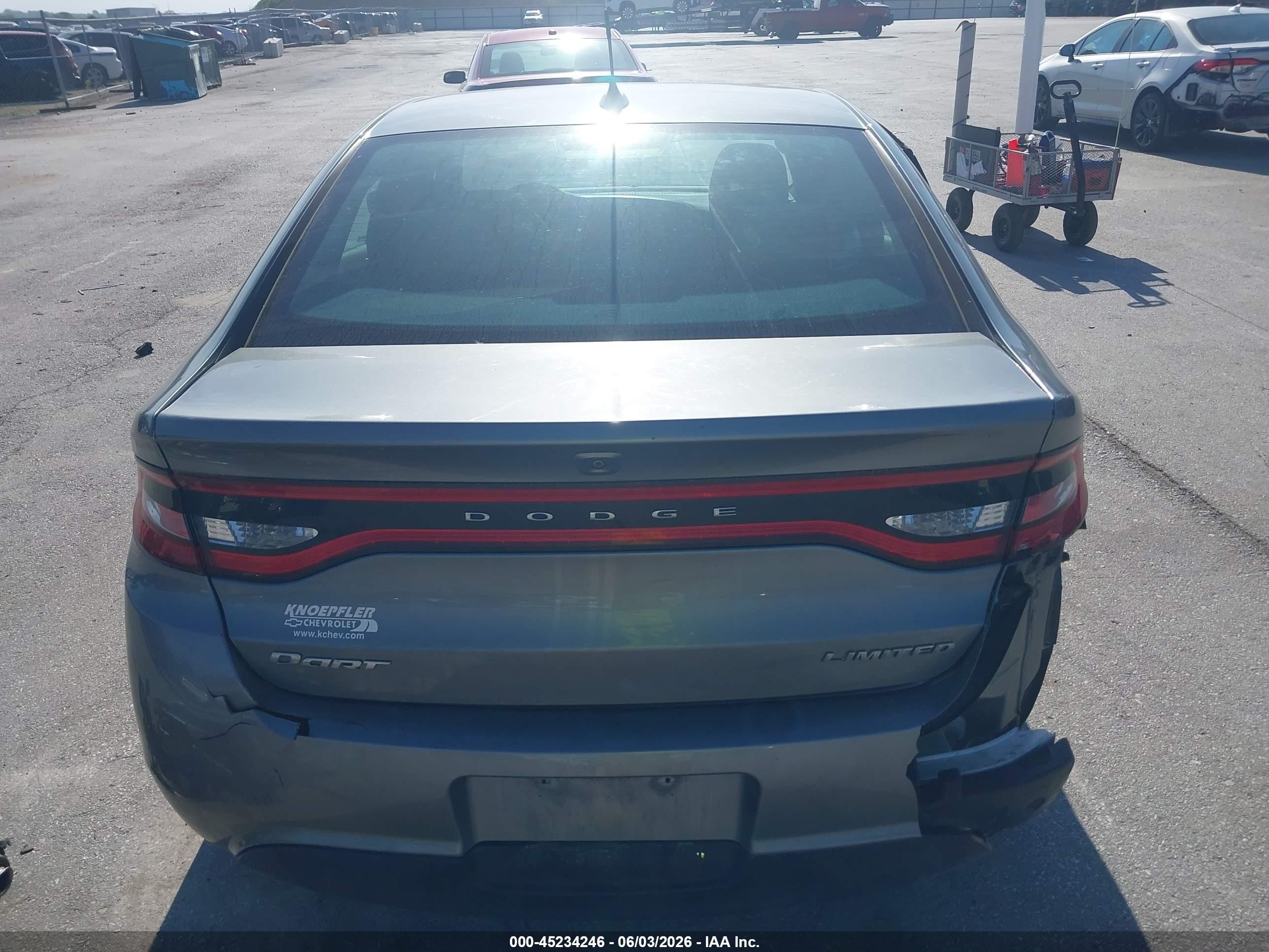 2013 Dodge Dart Limited Gray vin: 1C3CDFCA7DD131504