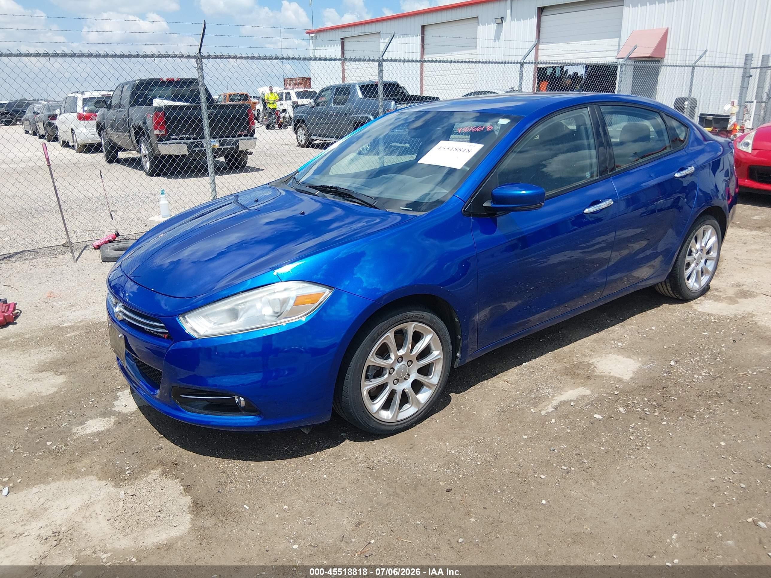 2013 Dodge Dart Limited Blue vin: 1C3CDFCAXDD176078