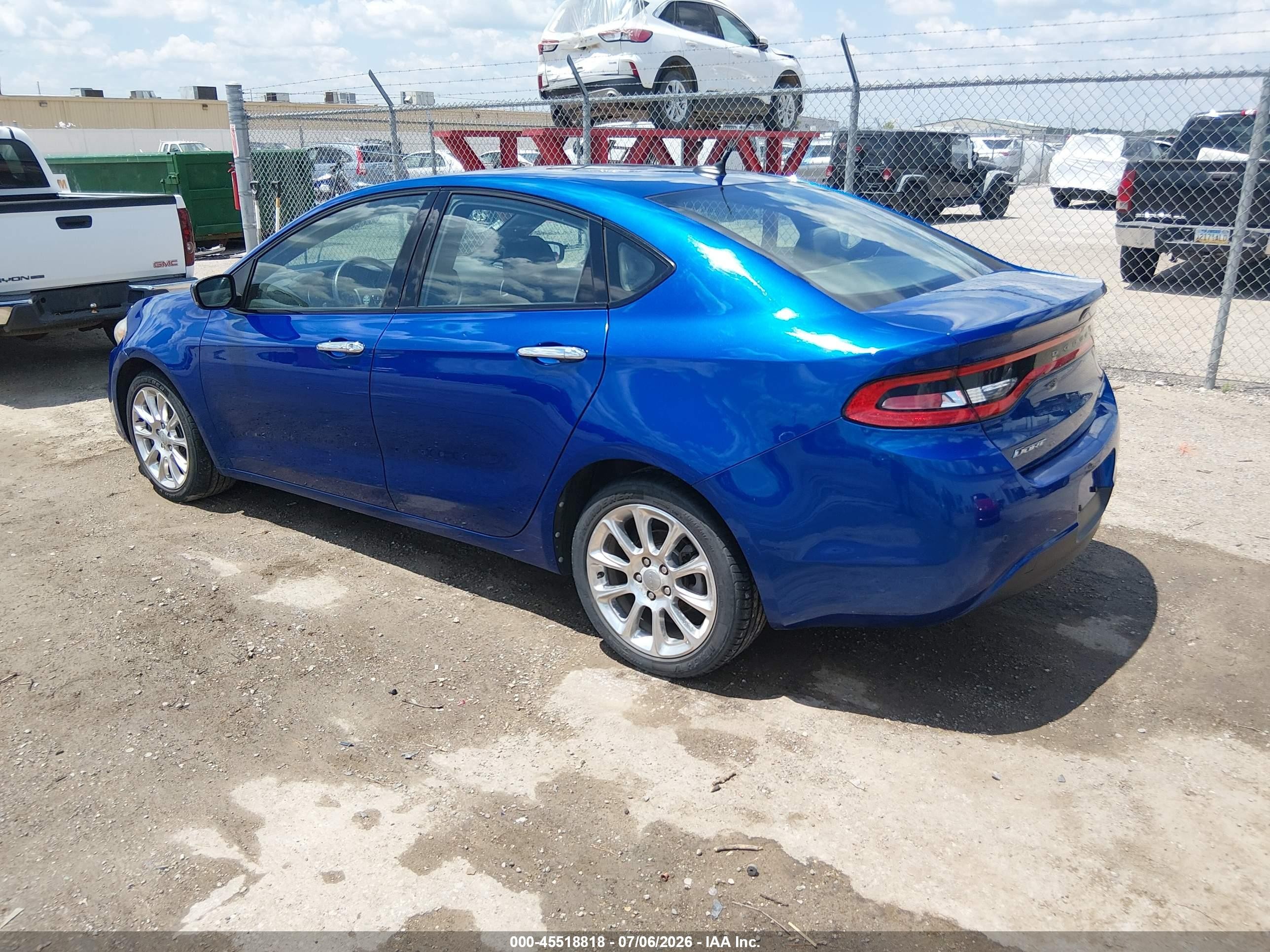 2013 Dodge Dart Limited Blue vin: 1C3CDFCAXDD176078