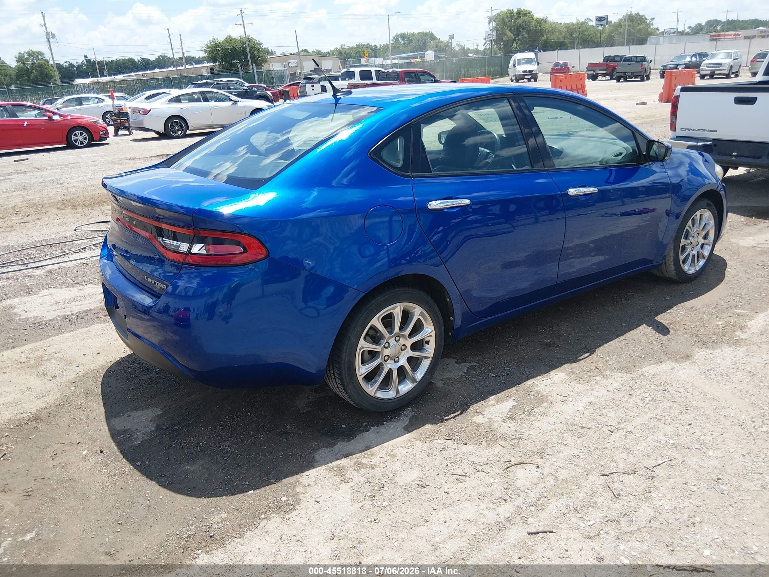2013 Dodge Dart Limited Blue vin: 1C3CDFCAXDD176078