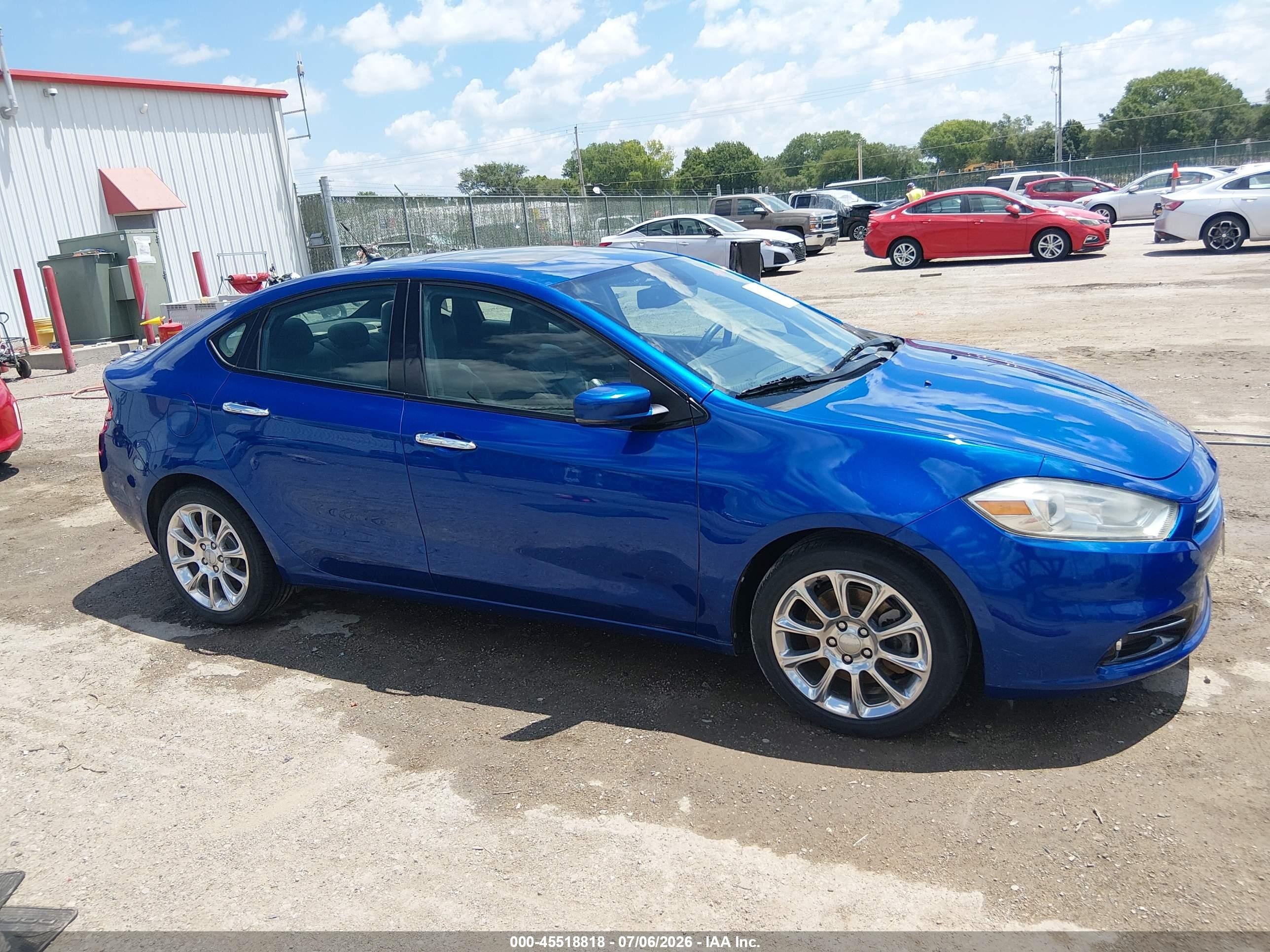 2013 Dodge Dart Limited Blue vin: 1C3CDFCAXDD176078