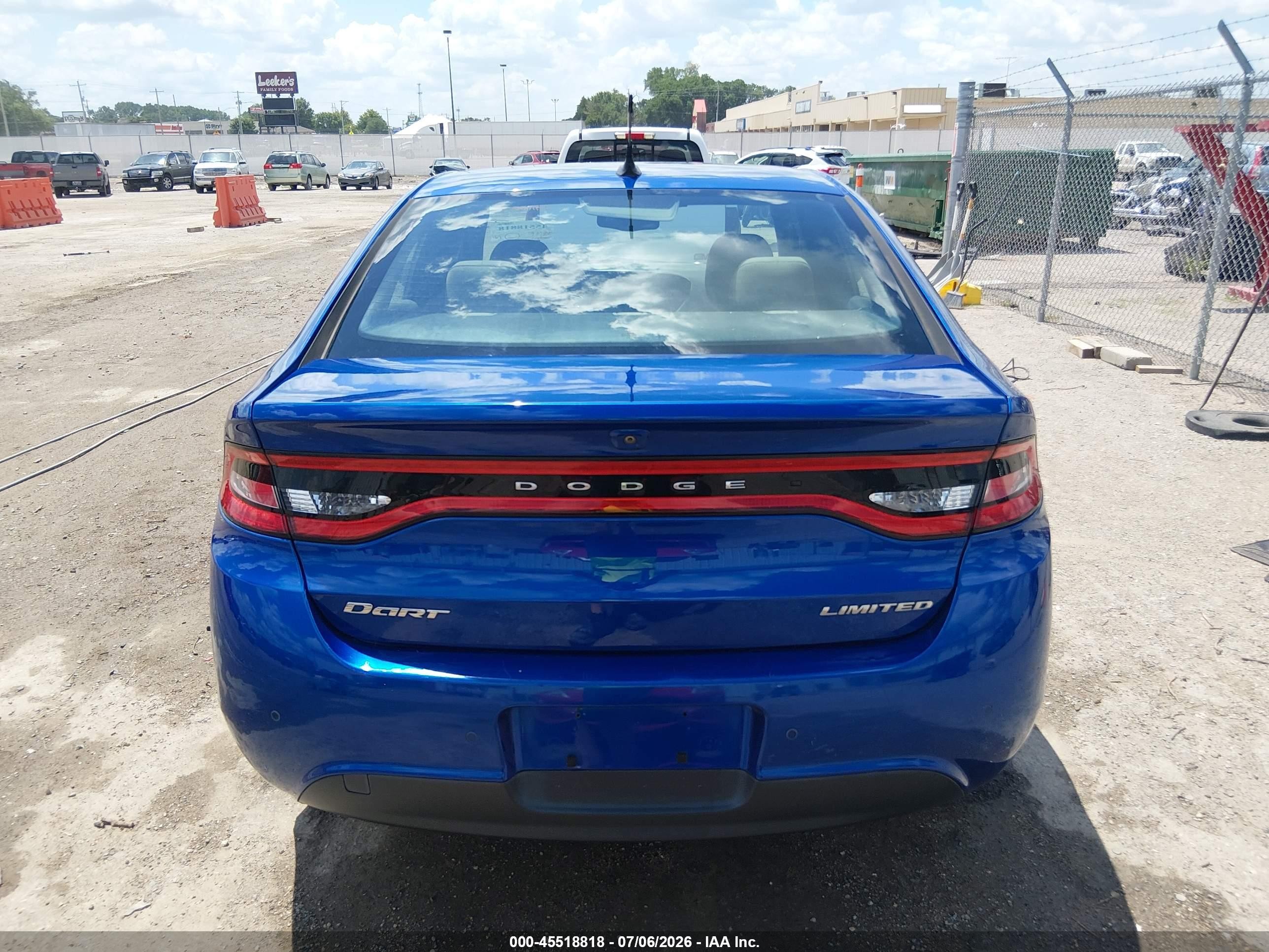 2013 Dodge Dart Limited Blue vin: 1C3CDFCAXDD176078