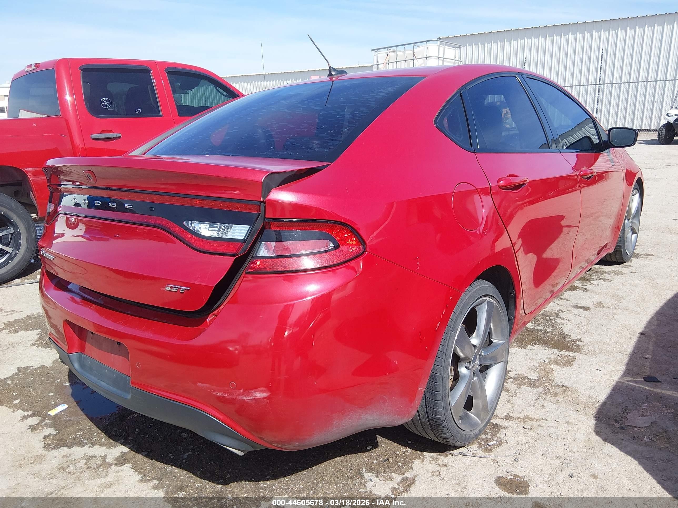 2013 Dodge Dart Gt Красный vin: 1C3CDFCB0DD327924