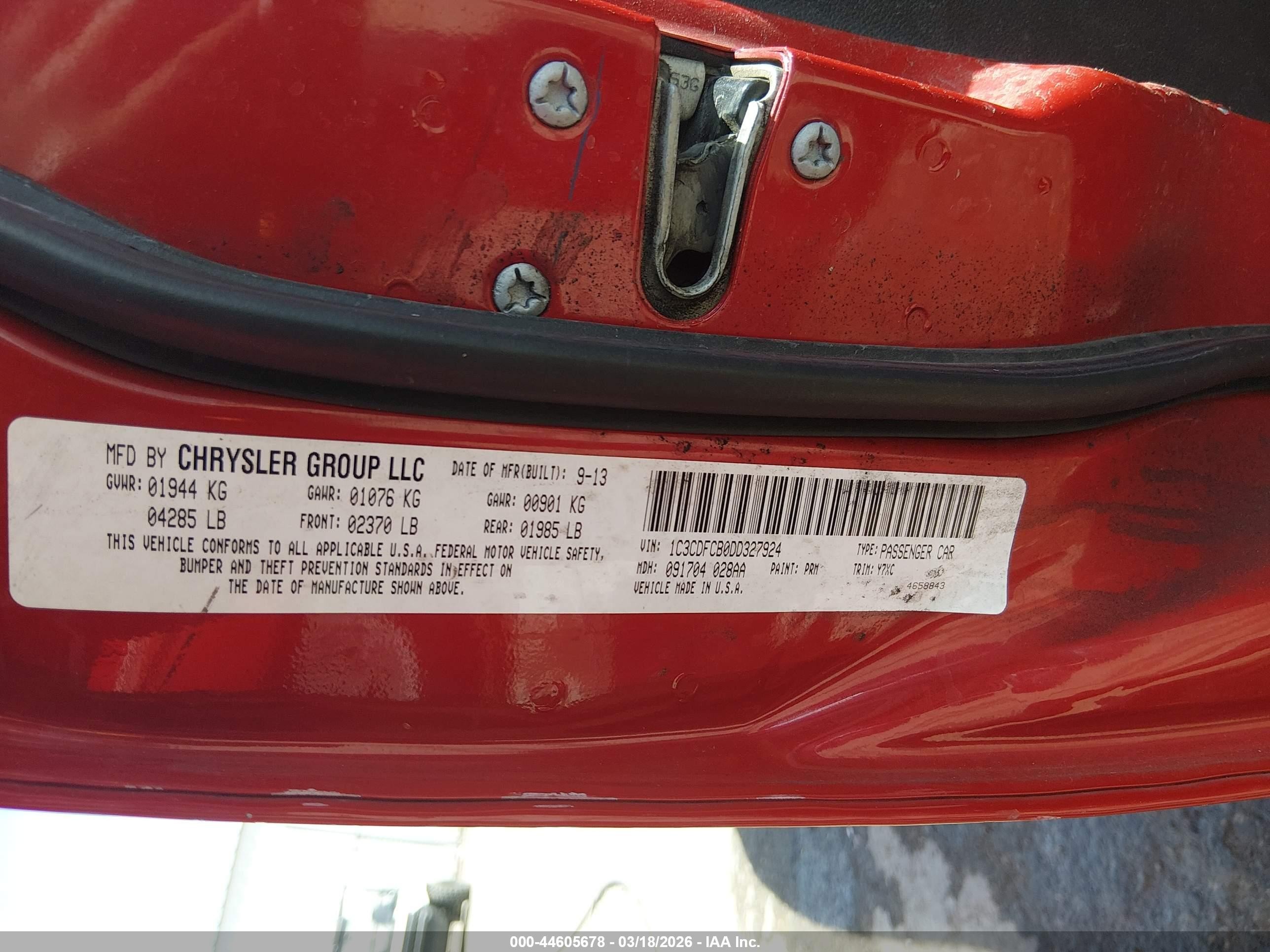 2013 Dodge Dart Gt Красный vin: 1C3CDFCB0DD327924
