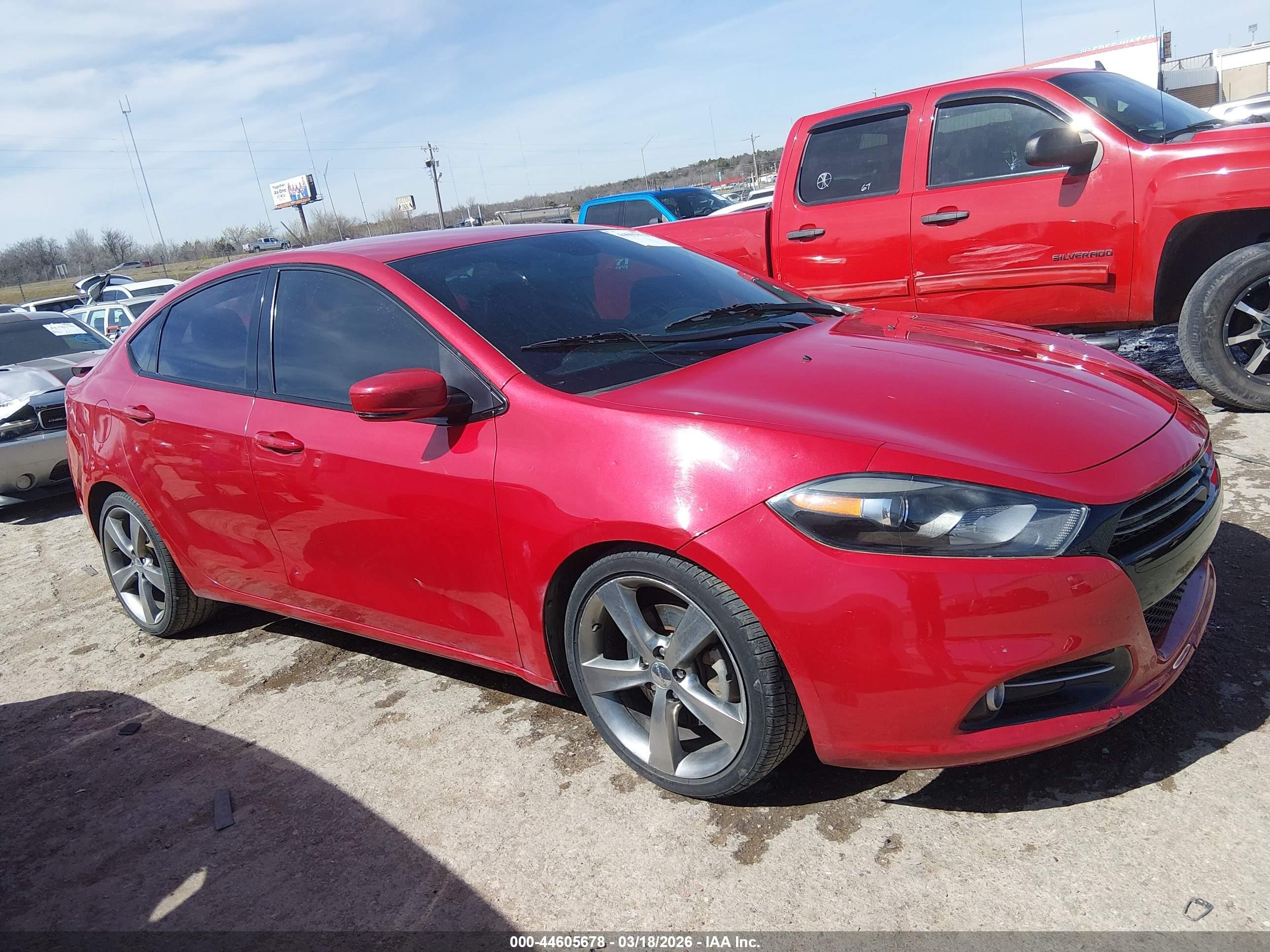 2013 Dodge Dart Gt Красный vin: 1C3CDFCB0DD327924