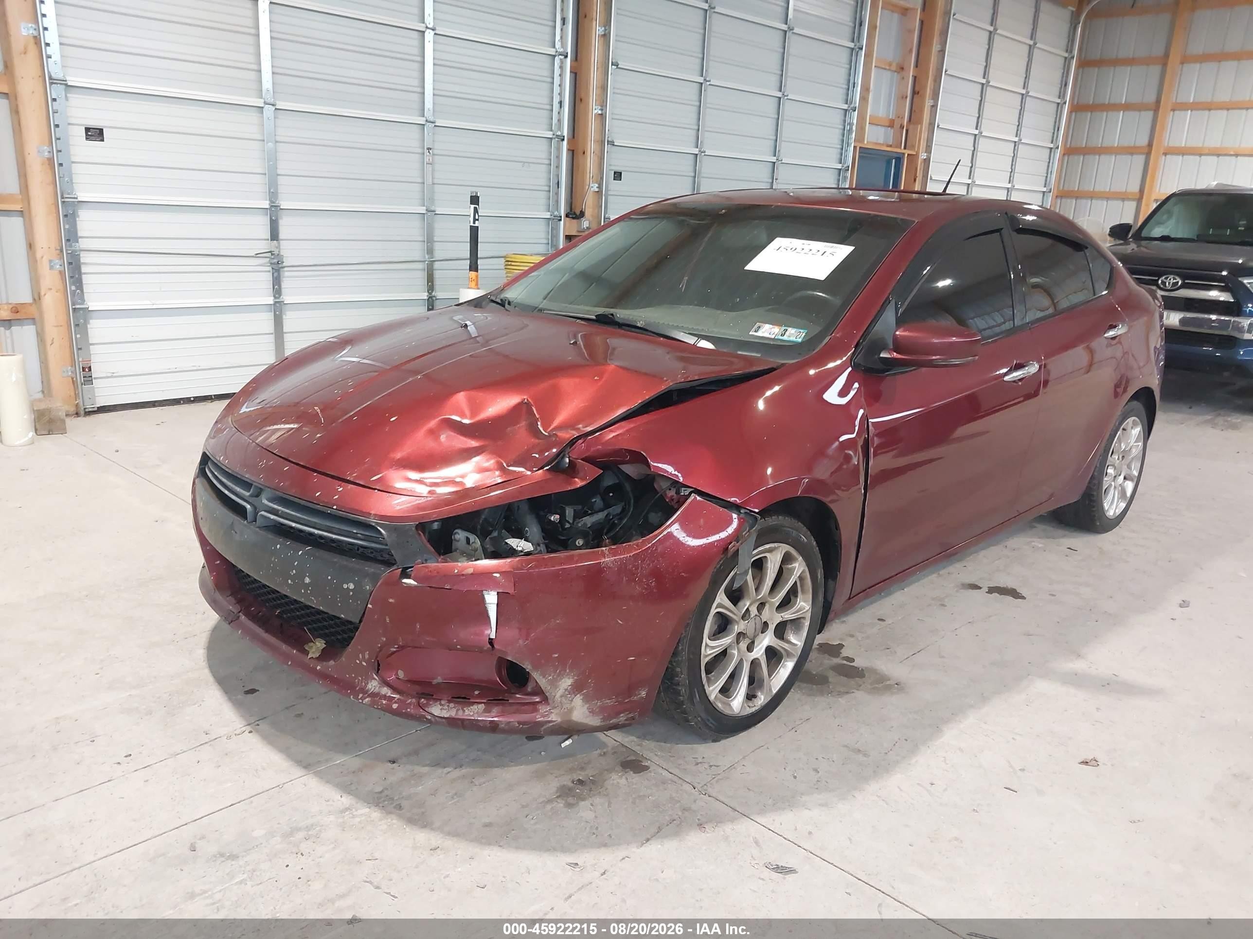 2015 Dodge Dart Limited Красный vin: 1C3CDFCB0FD266996