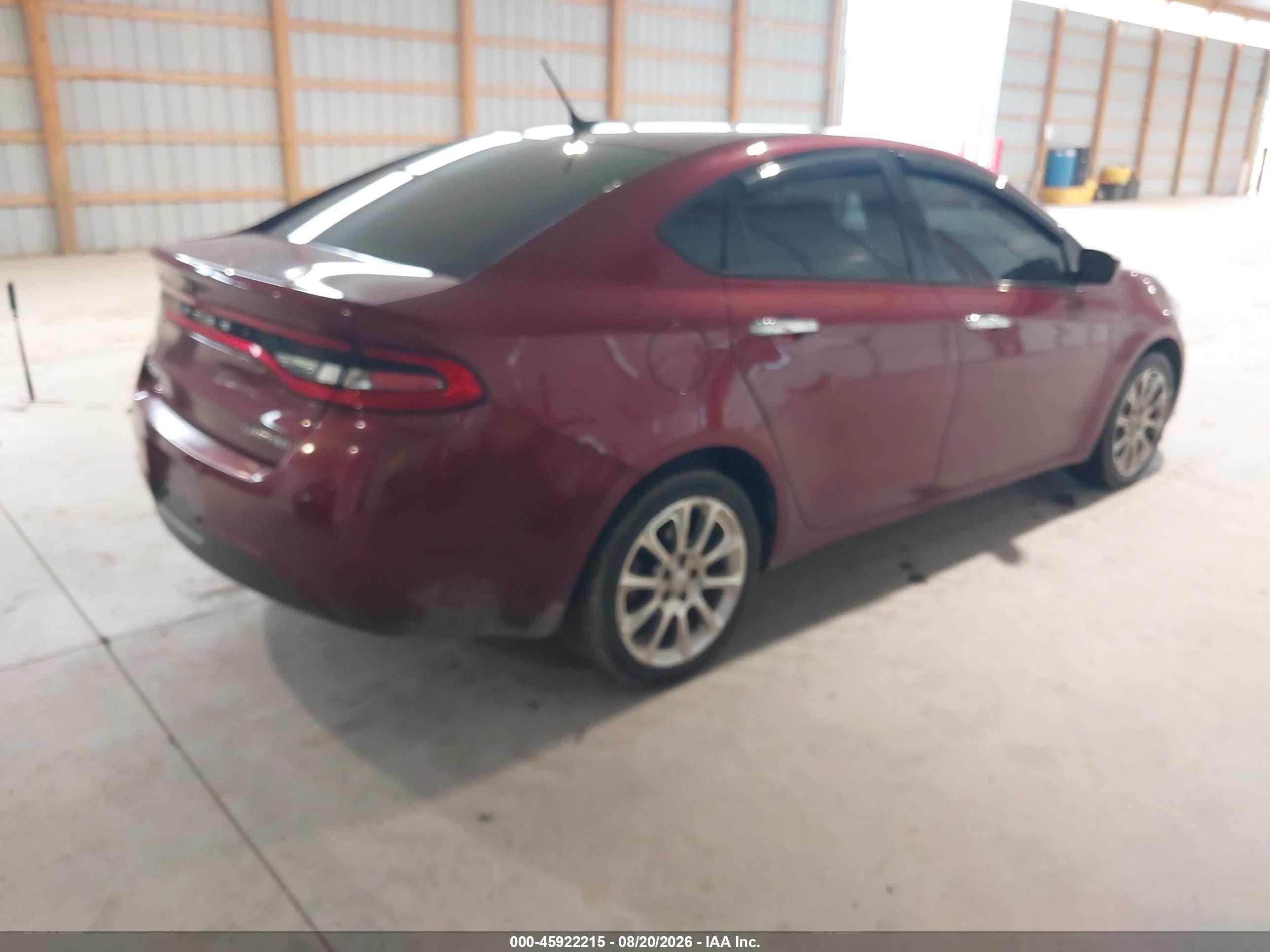 2015 Dodge Dart Limited Красный vin: 1C3CDFCB0FD266996