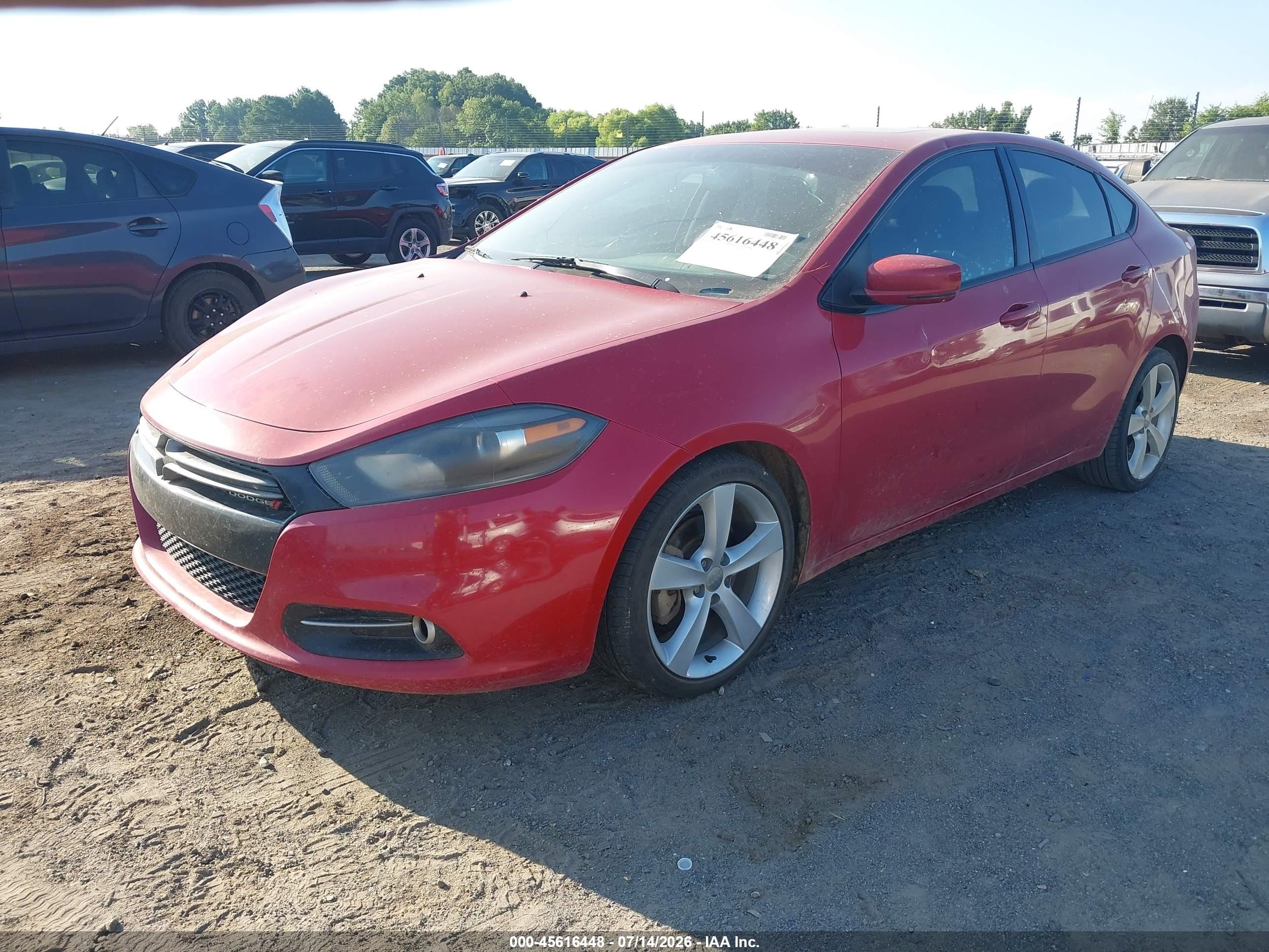 2013 Dodge Dart Gt Red vin: 1C3CDFCB2DD341792