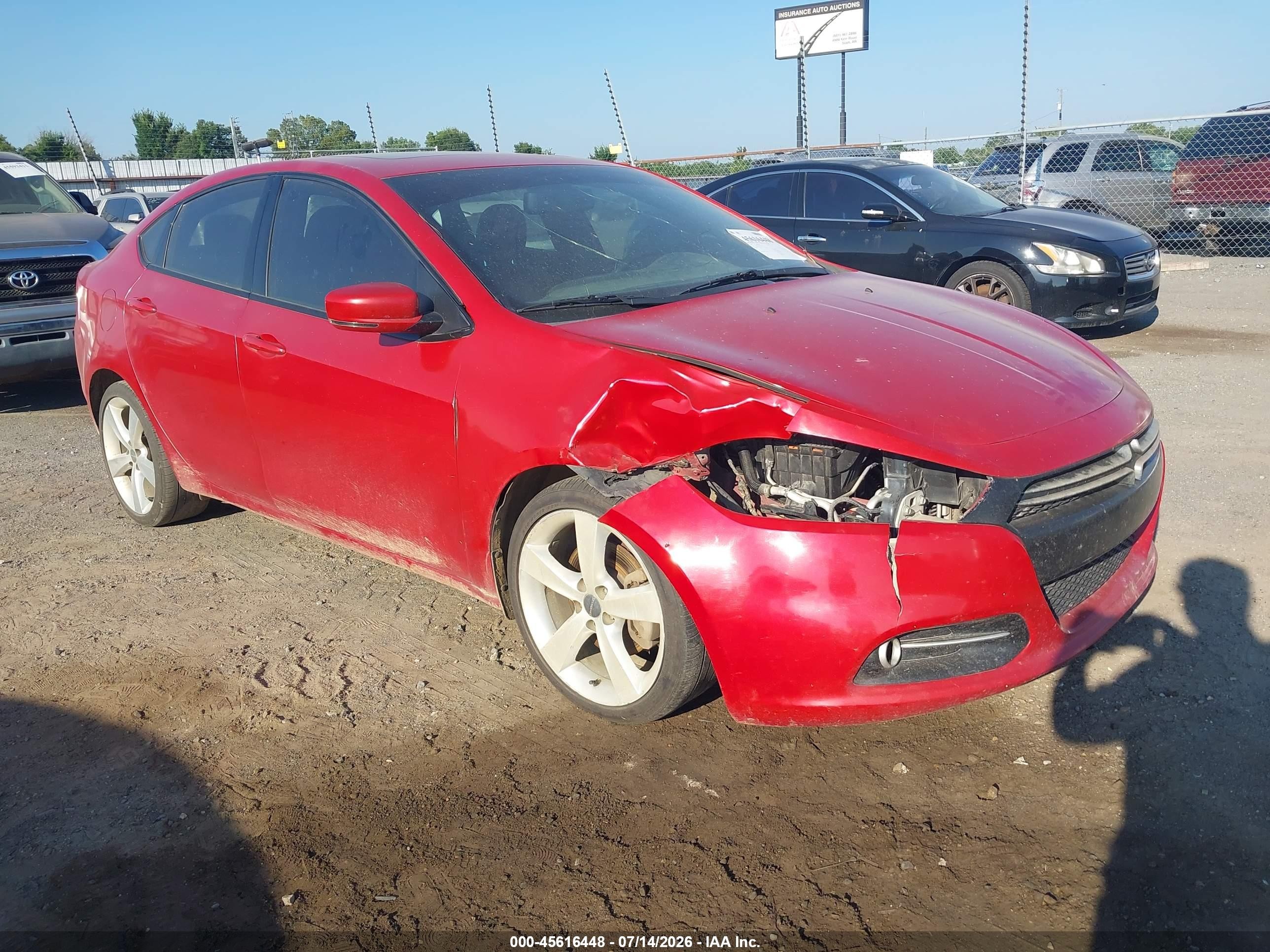 2013 Dodge Dart Gt Red vin: 1C3CDFCB2DD341792