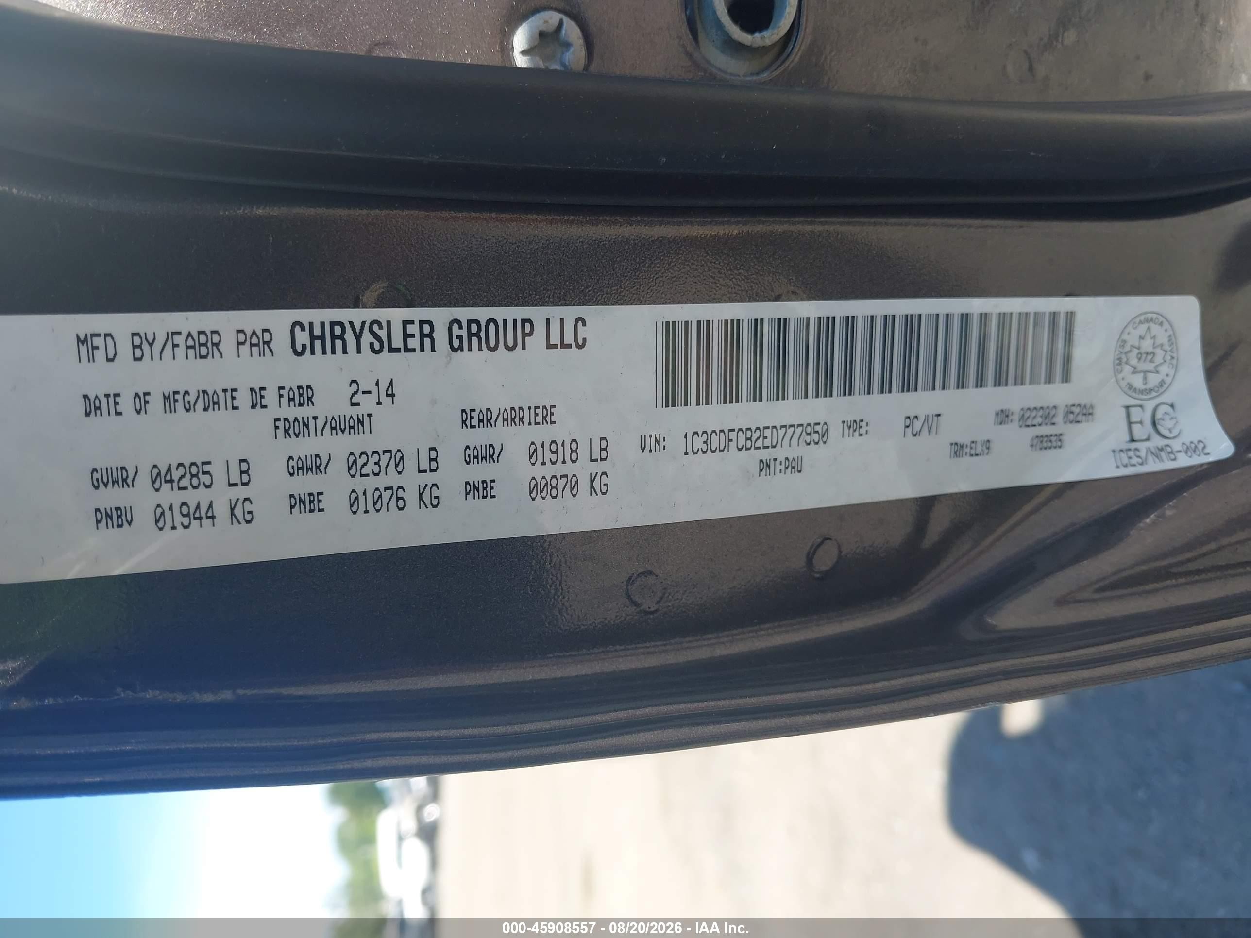 2014 Dodge Dart Limited Gray vin: 1C3CDFCB2ED777950