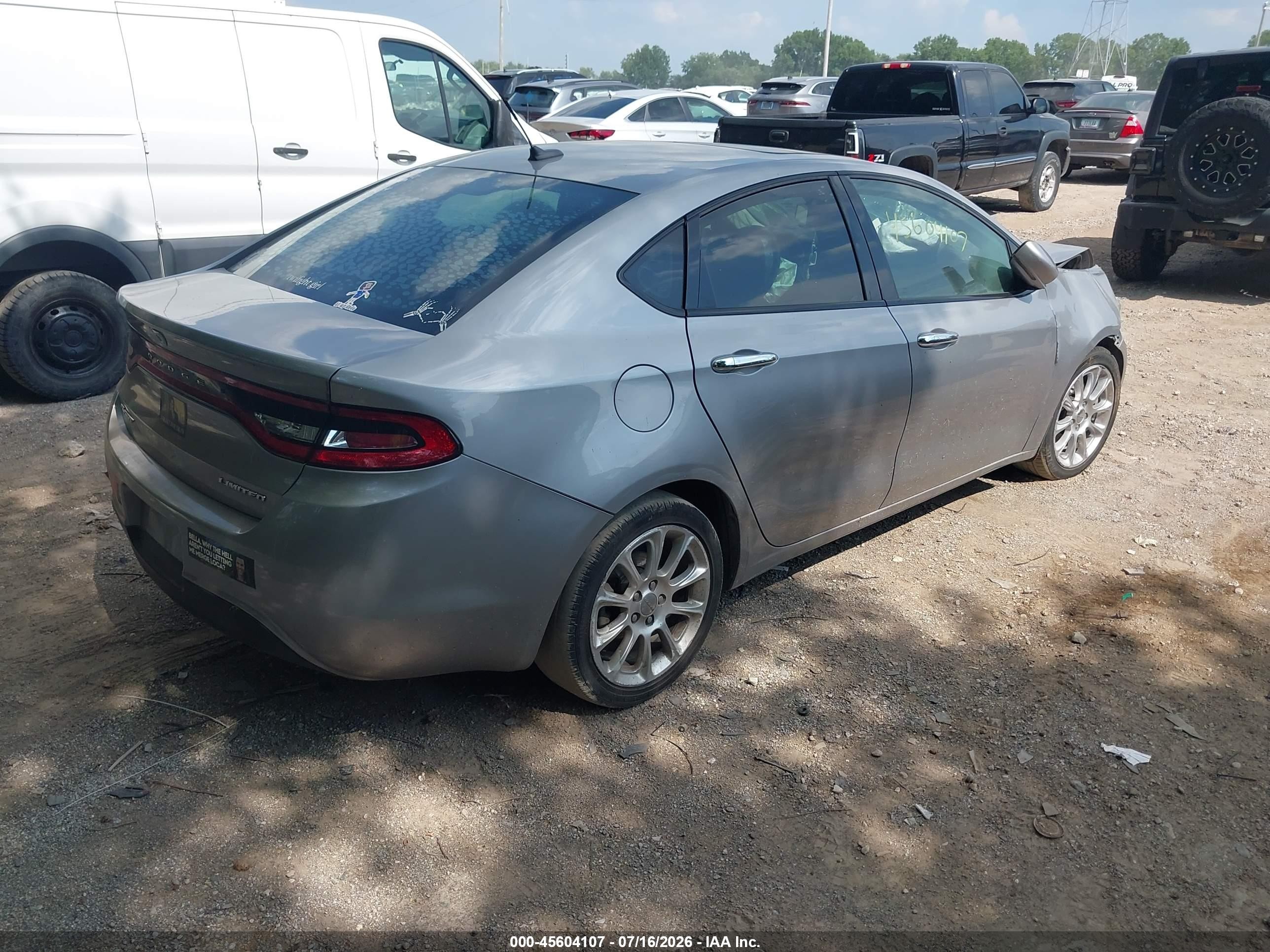 2015 Dodge Dart Limited Silver vin: 1C3CDFCB4FD182499