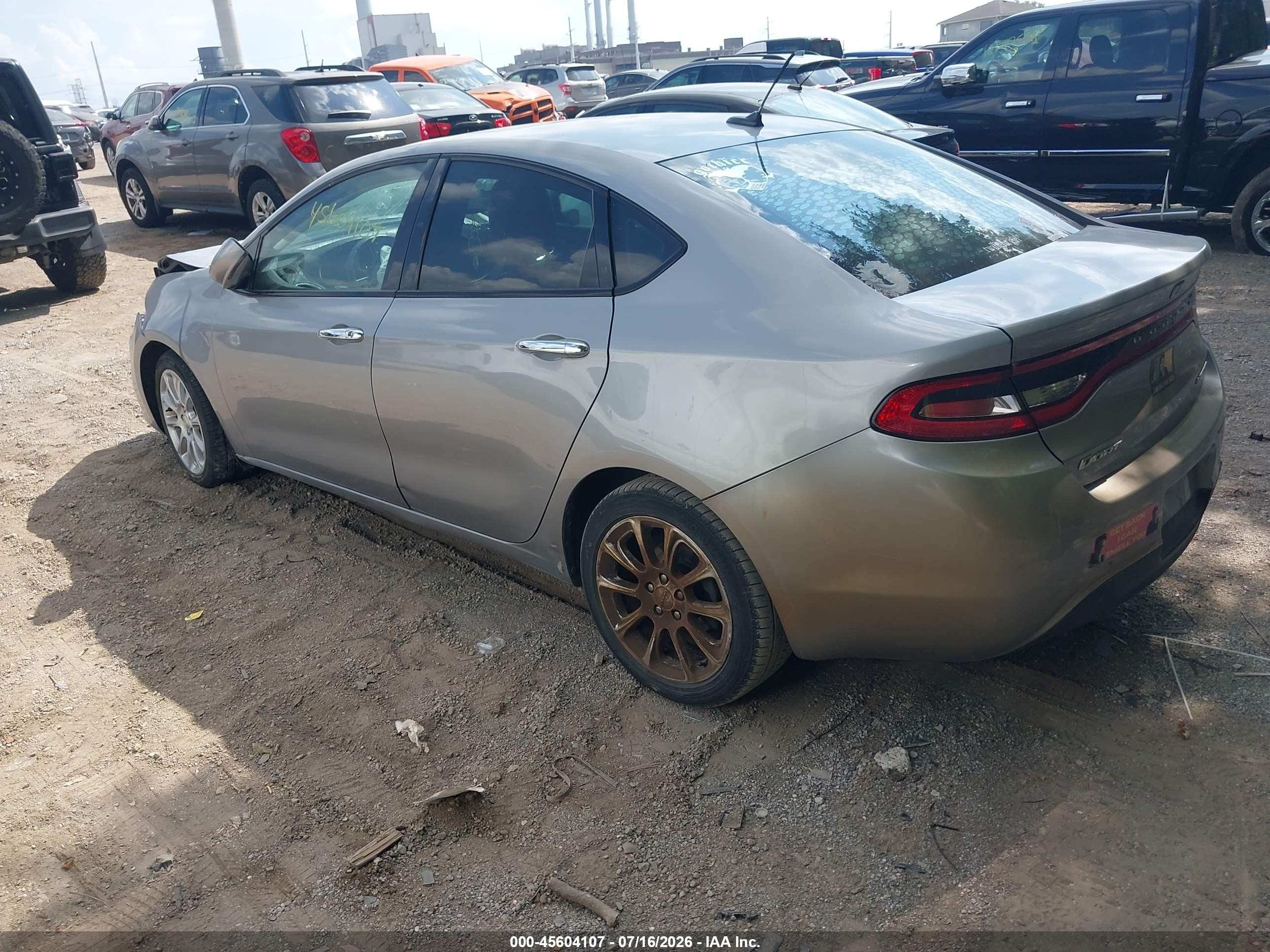 2015 Dodge Dart Limited Silver vin: 1C3CDFCB4FD182499
