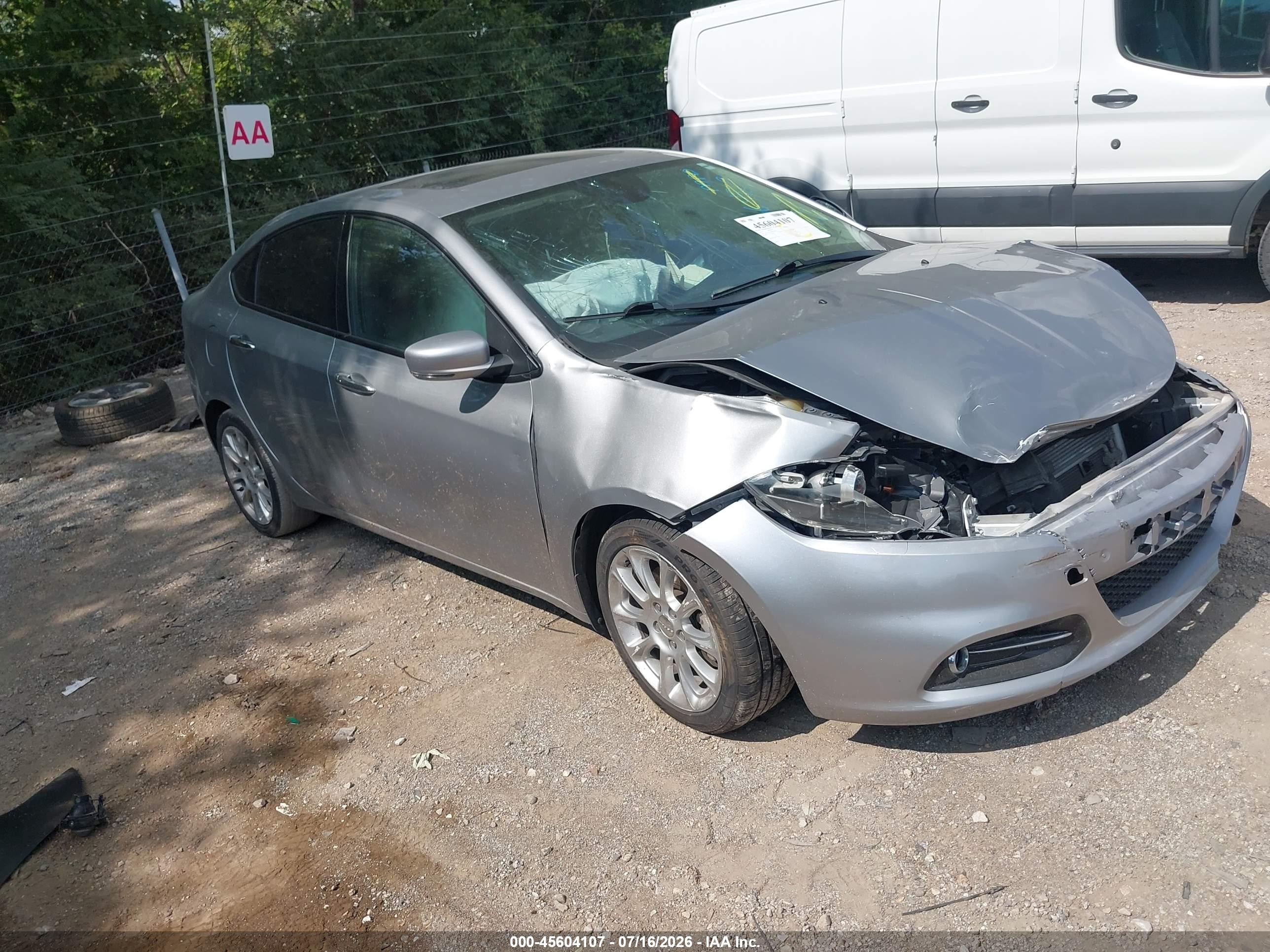 2015 Dodge Dart Limited Silver vin: 1C3CDFCB4FD182499